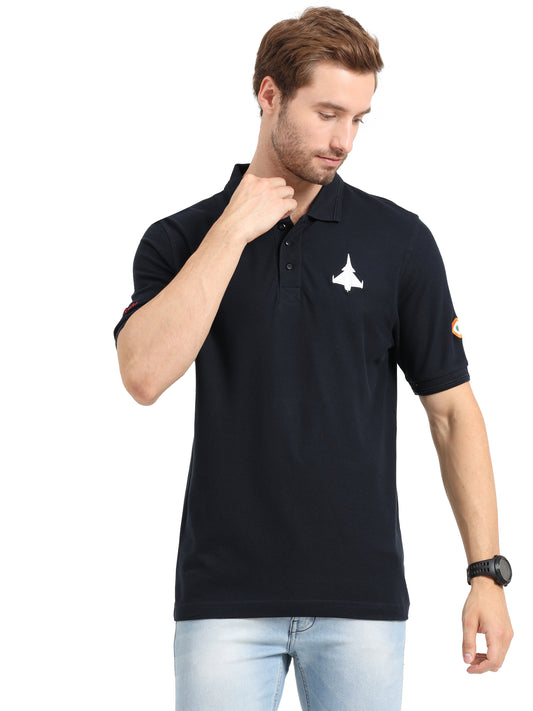 Rafale | Navy Blue Collared T-shirt