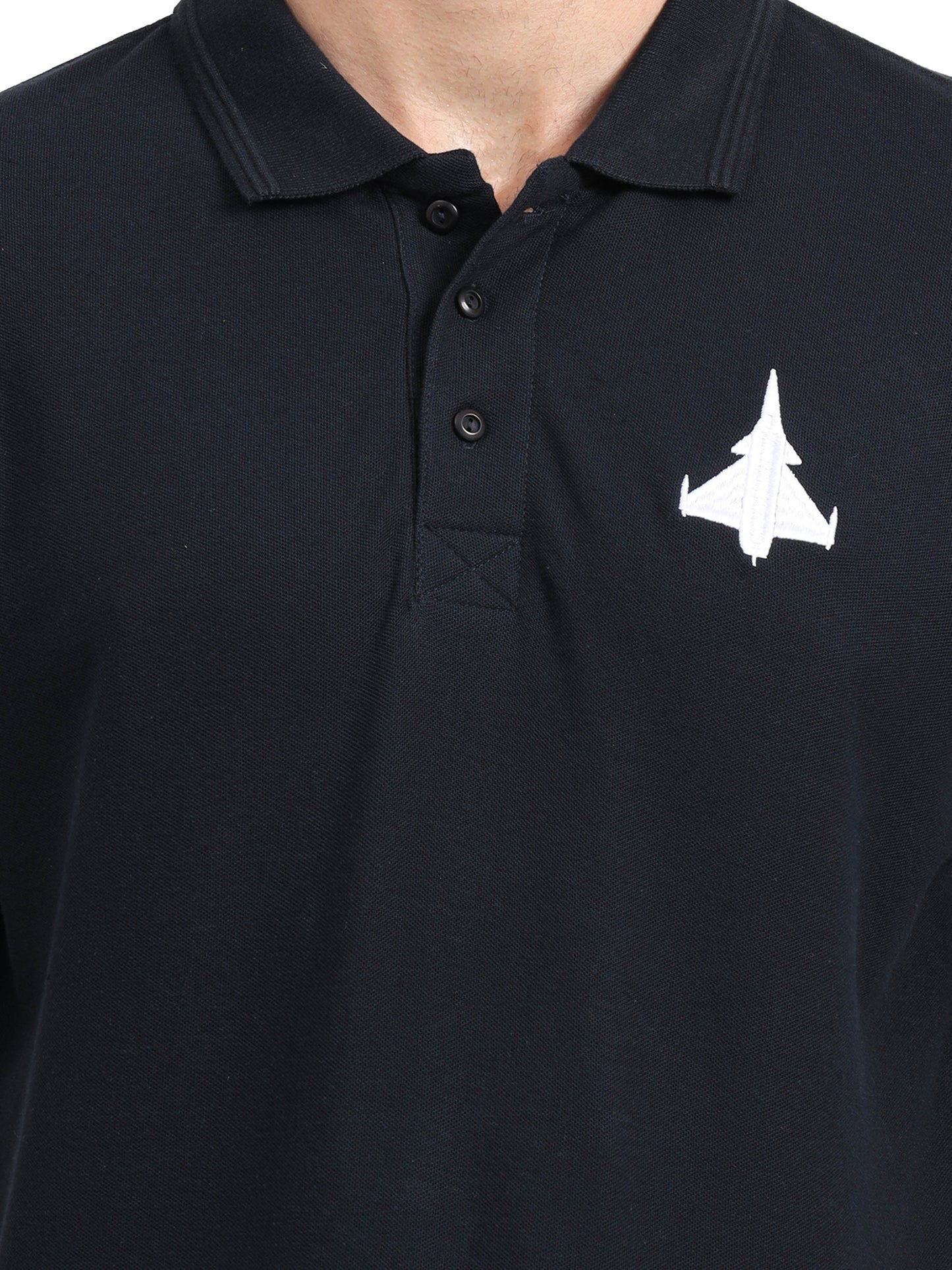 Rafale | Navy Blue Collared T-shirt
