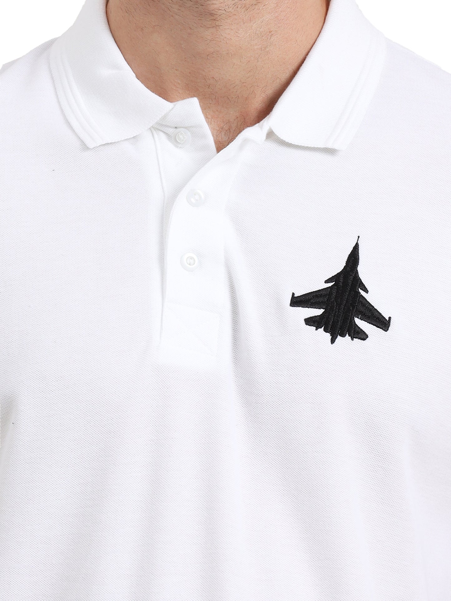 Sukhoi - 30 | White Collared T-shirt