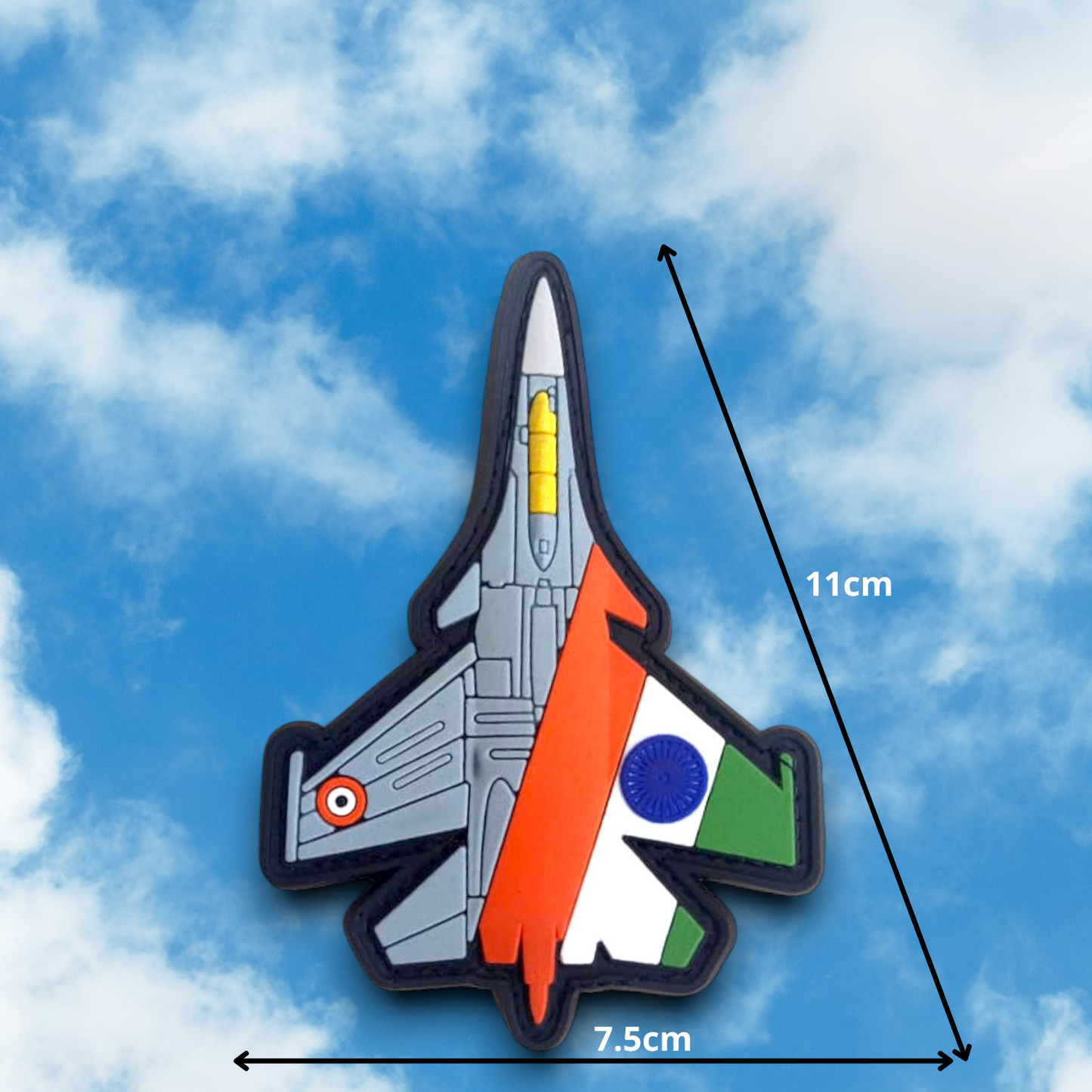 SU-30 WITH TRI COLOUR | DIE CUT | RUBBERISED | WITH VELCRO PATCH