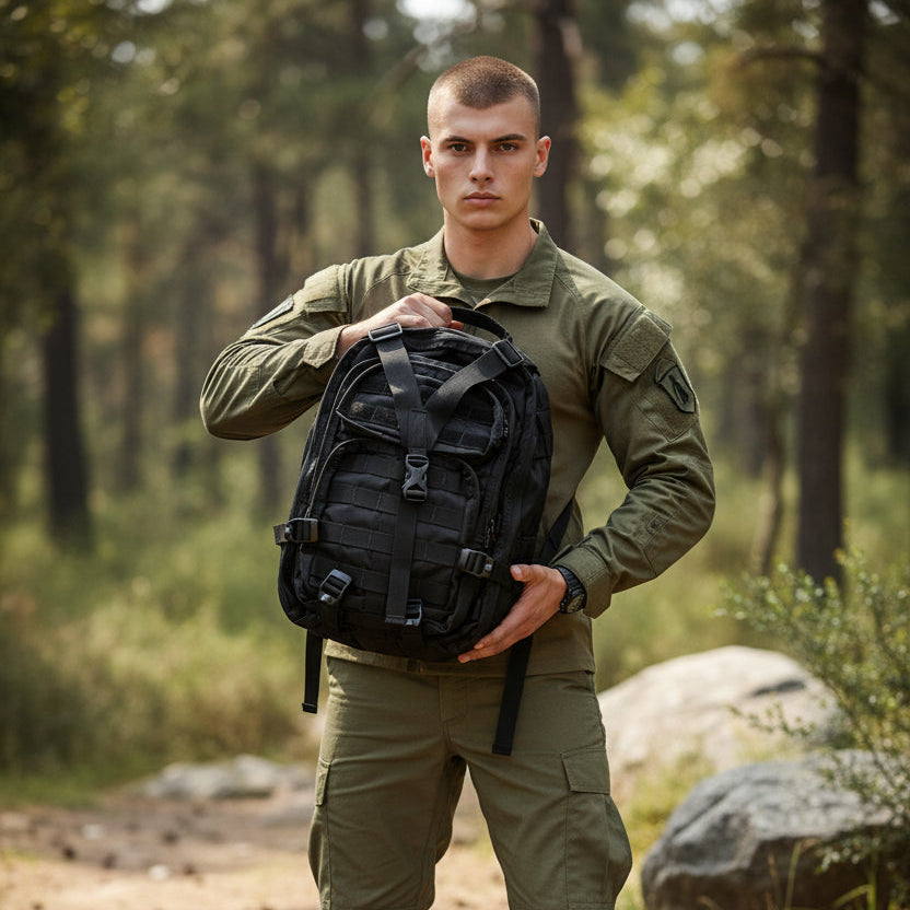 MT - 2 | TACTICAL 15" LAPTOP BACKPACK | BLACK | WITH RAINCOVER
