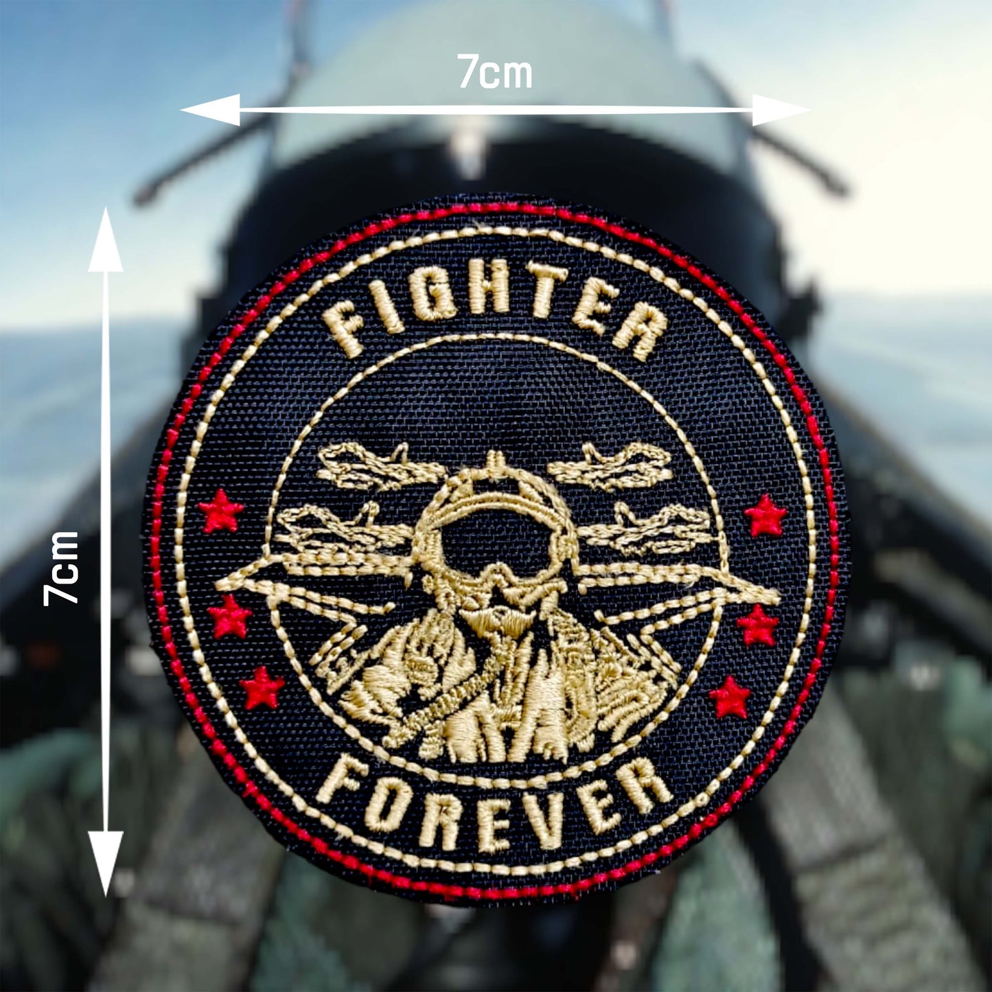 FIGHTER FOREVER | EMBROIDERED | WITH TACTICAL PATCH (Velcro + Magnet + Iron On)