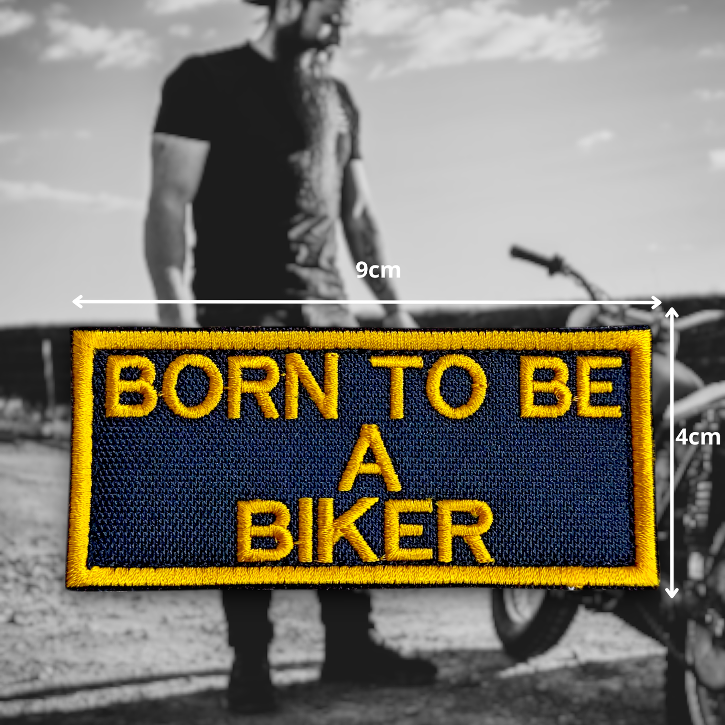 BORN TO BE A BIKER | EMBROIDERED | WITH VELCRO PATCH