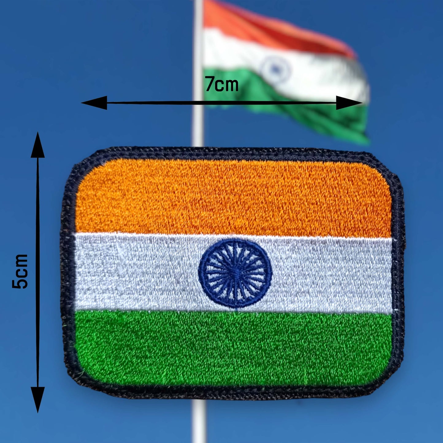 NATIONAL FLAG | RECTANGLE | EMBROIDERED | WITH VELCRO PATCH