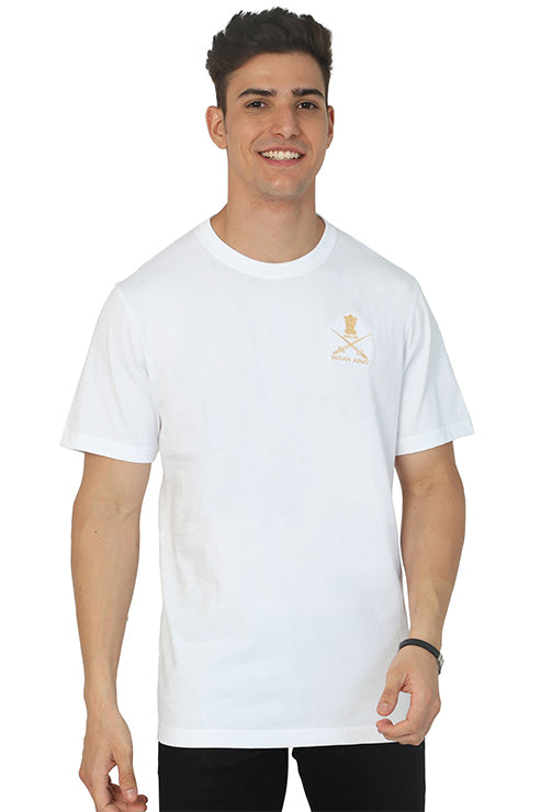 Indian Army Soldier Tshirt In White for men