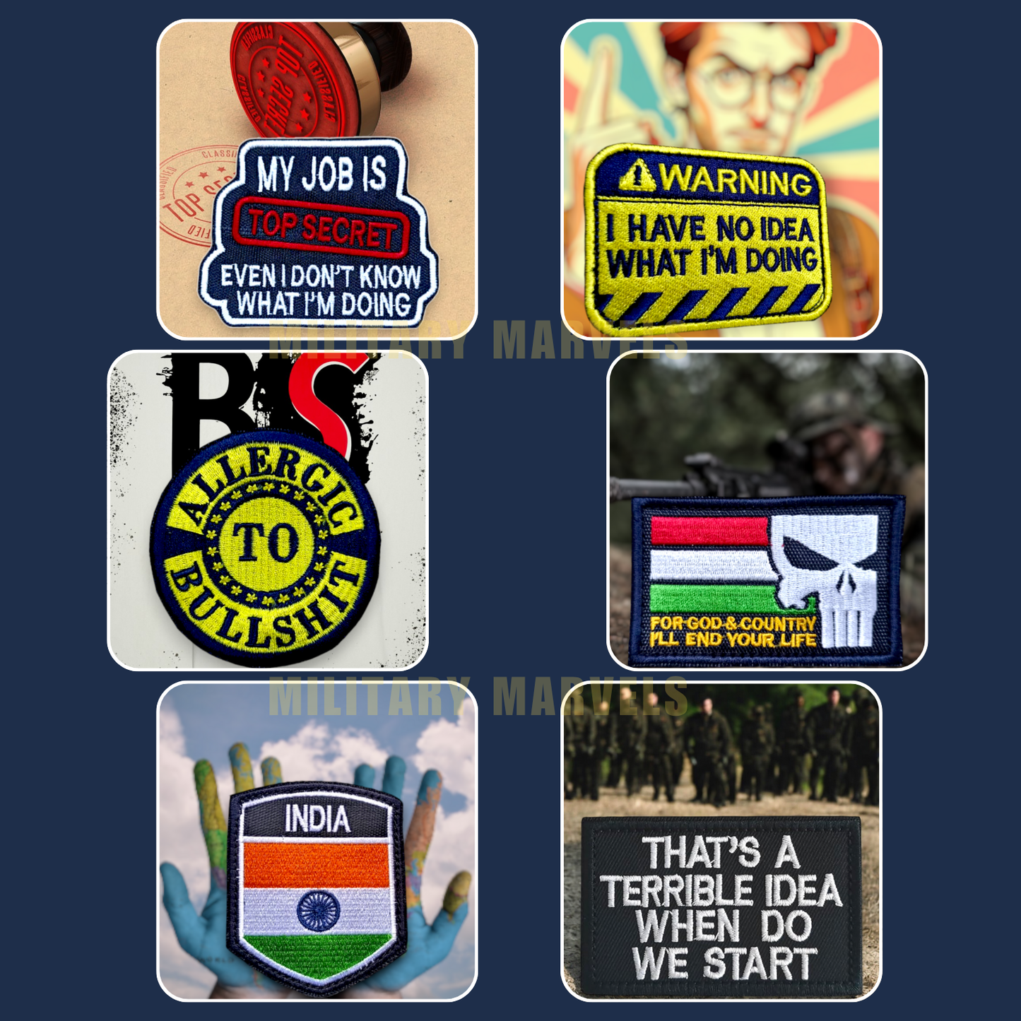 COMBO 2 | PACK OF 6 | WITH VELCRO PATCH