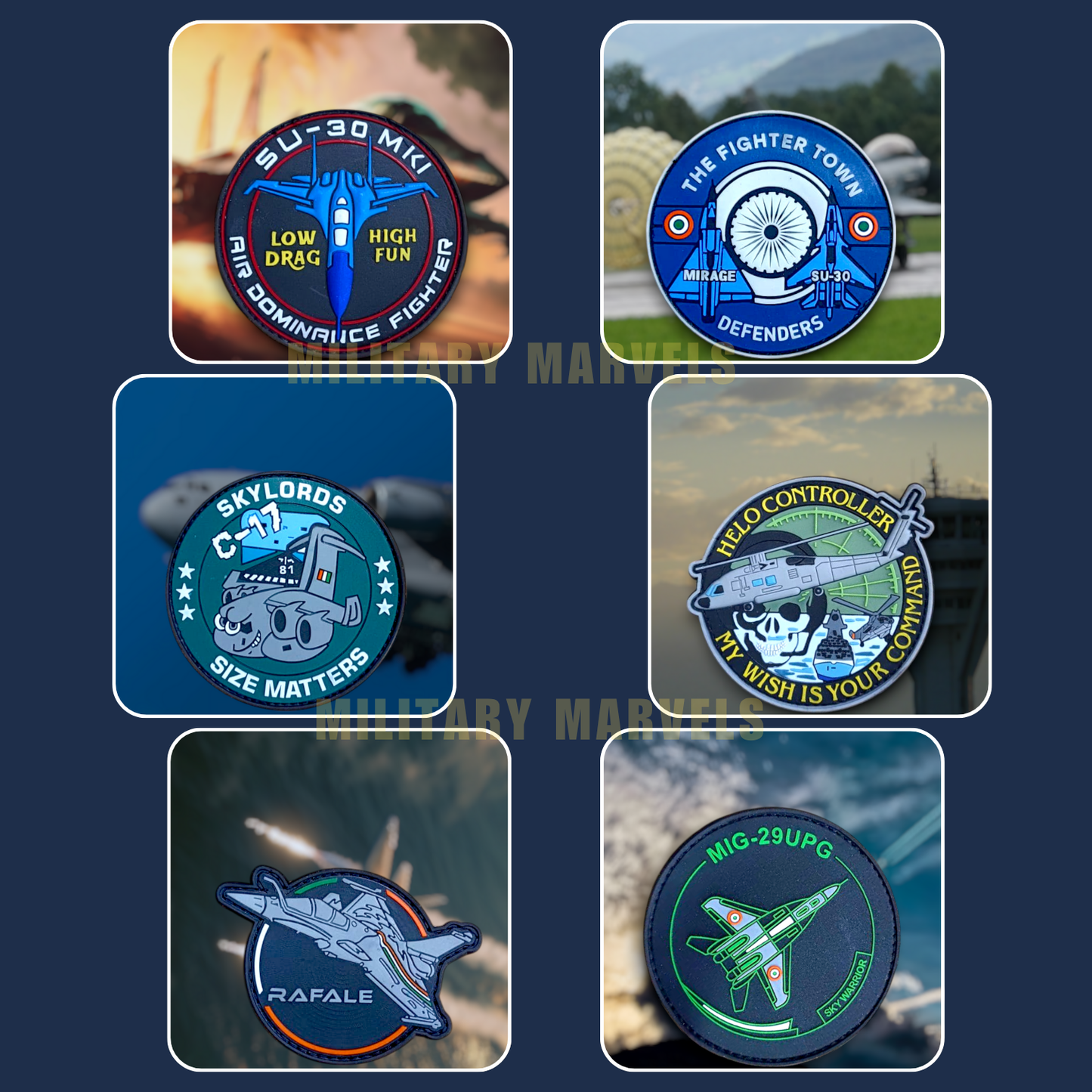 COMBO 3 | PACK OF 6 | WITH TACTICAL PATCH (Velcro + Magnet + Iron On)