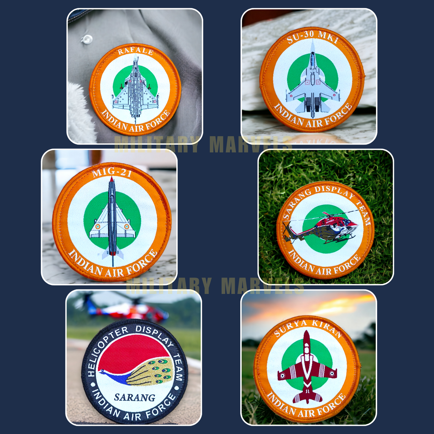 COMBO 6 | PACK OF 6 | WITH TACTICAL PATCH (Velcro + Magnet + Iron On)