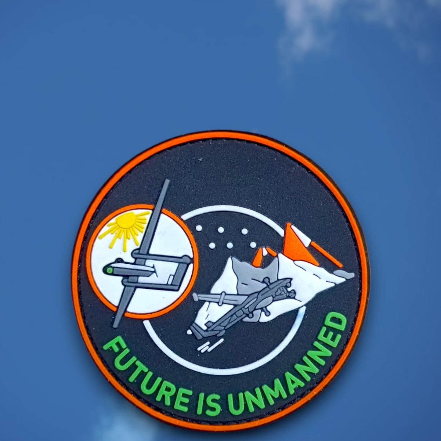 FUTURE IS UNMANNED | RUBBERISED | WITH VELCRO PATCH