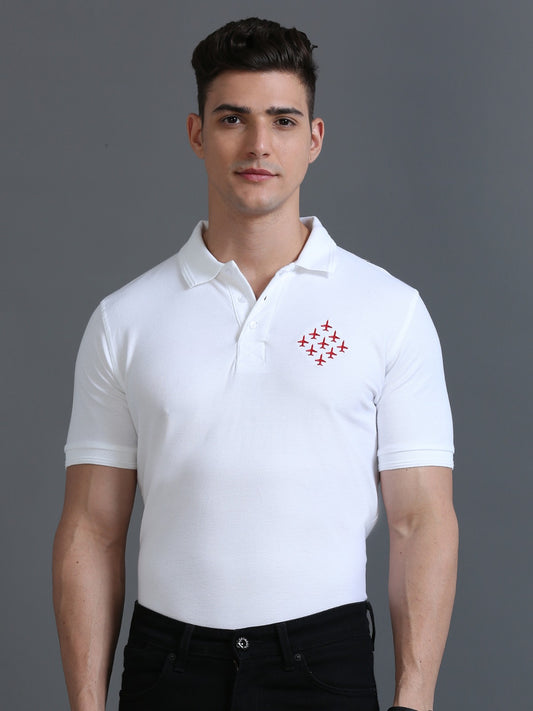 SURYA KIRAN | WHITE COLLARED T-SHIRT