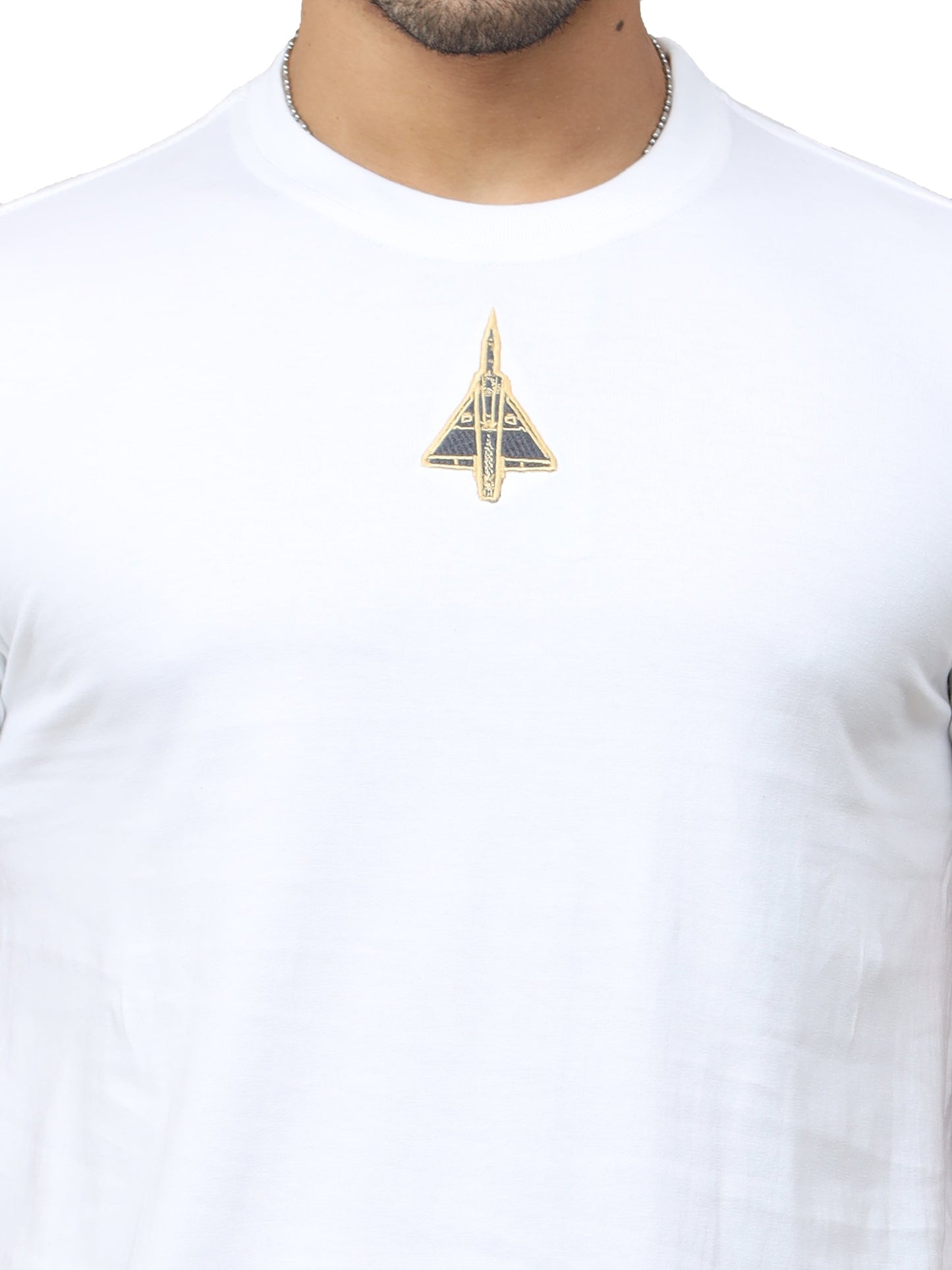 White Round Neck T Shirtof Mirage Jet for men