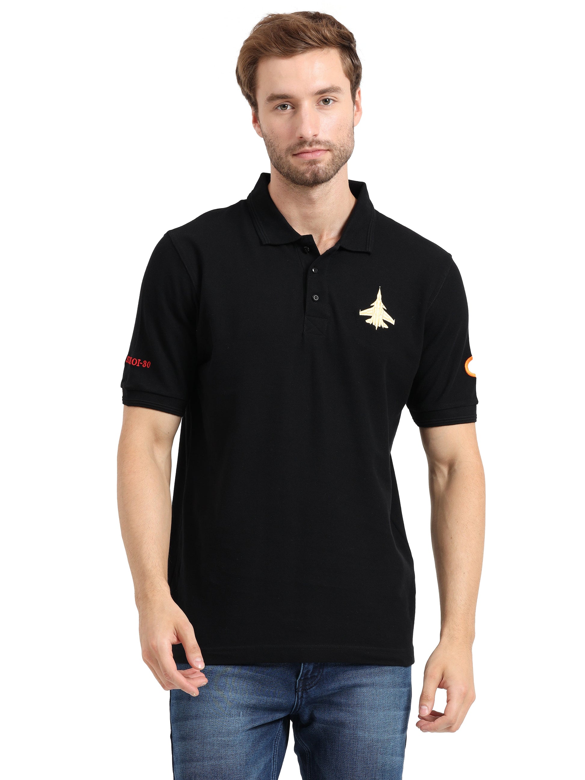 Black Collar T Shirt Sukhoi T Shirt for men