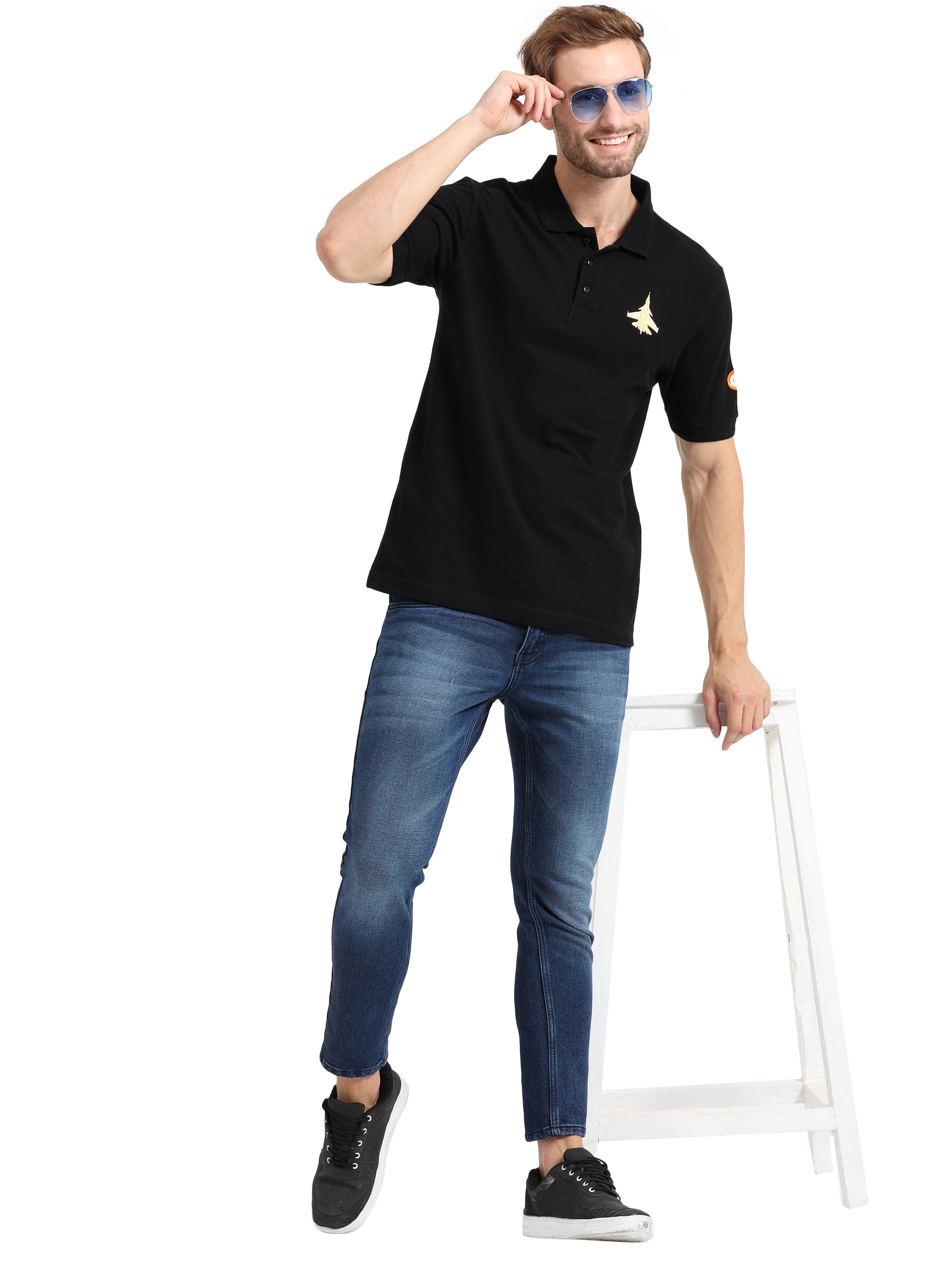 Black Collar T Shirt Sukhoi T Shirt for men