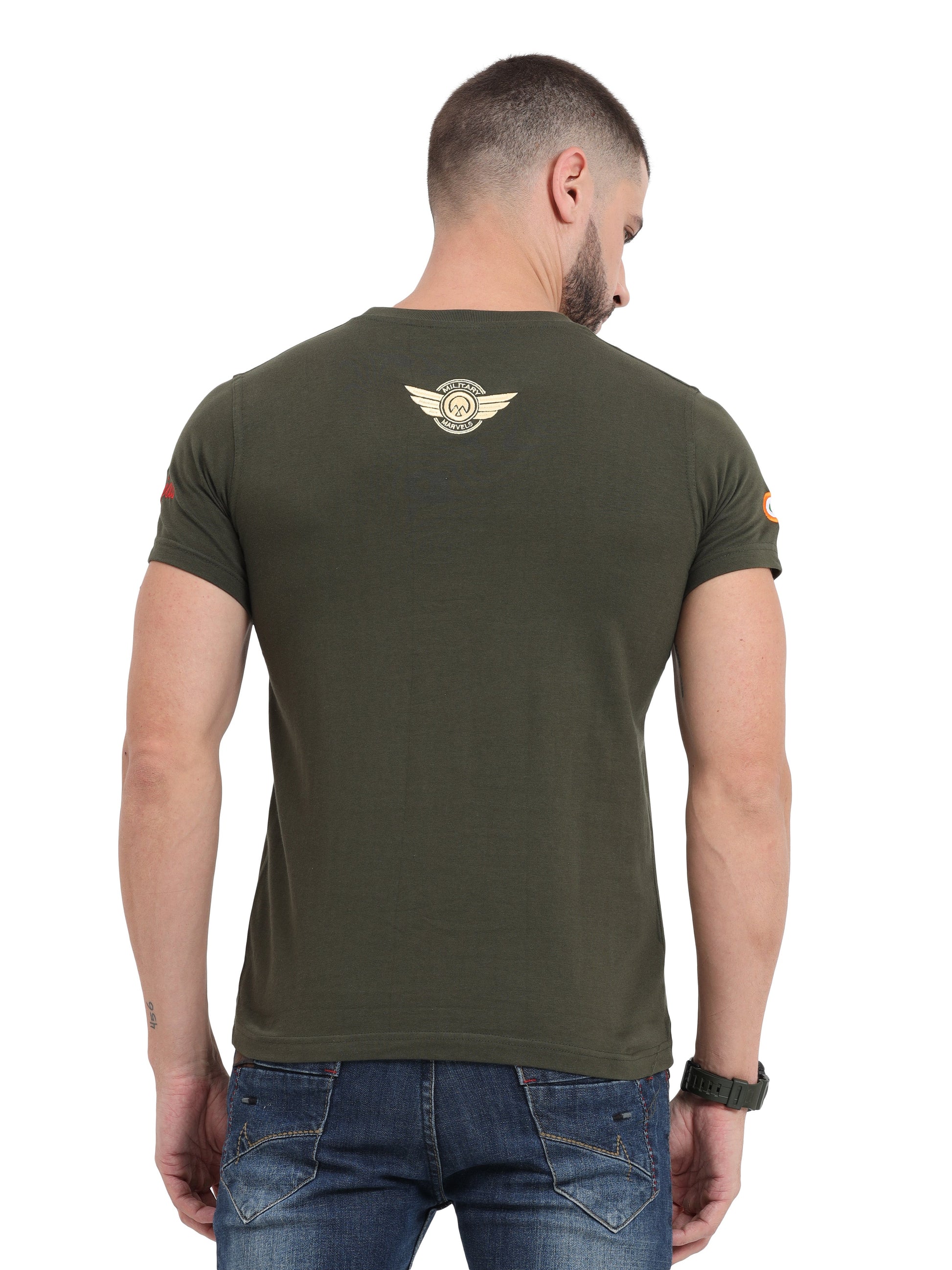 Aircraft Tejas Logo Cotton Round Neck T Shirt for men
