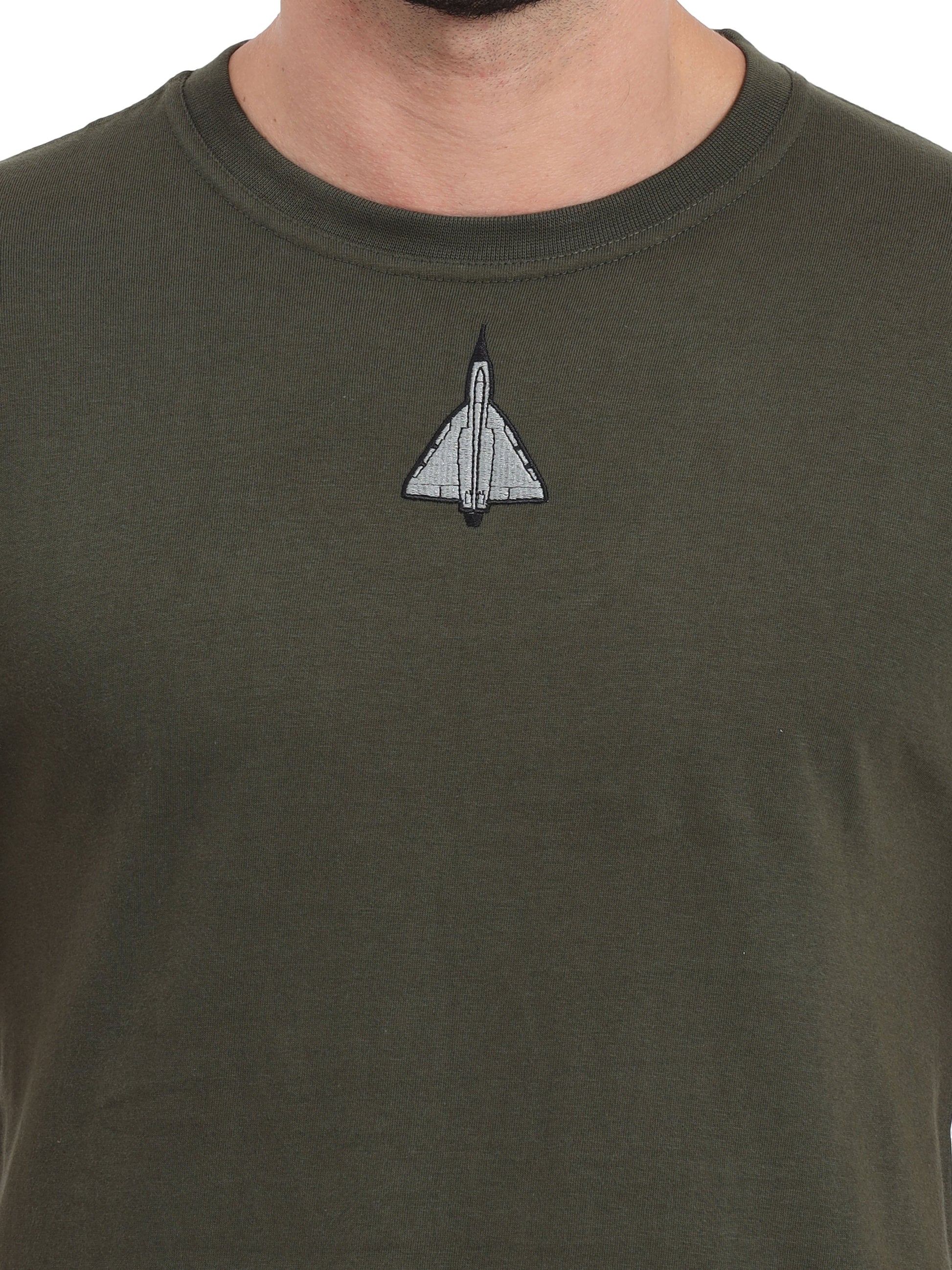 Aircraft Tejas Logo Cotton Round Neck T Shirt for men