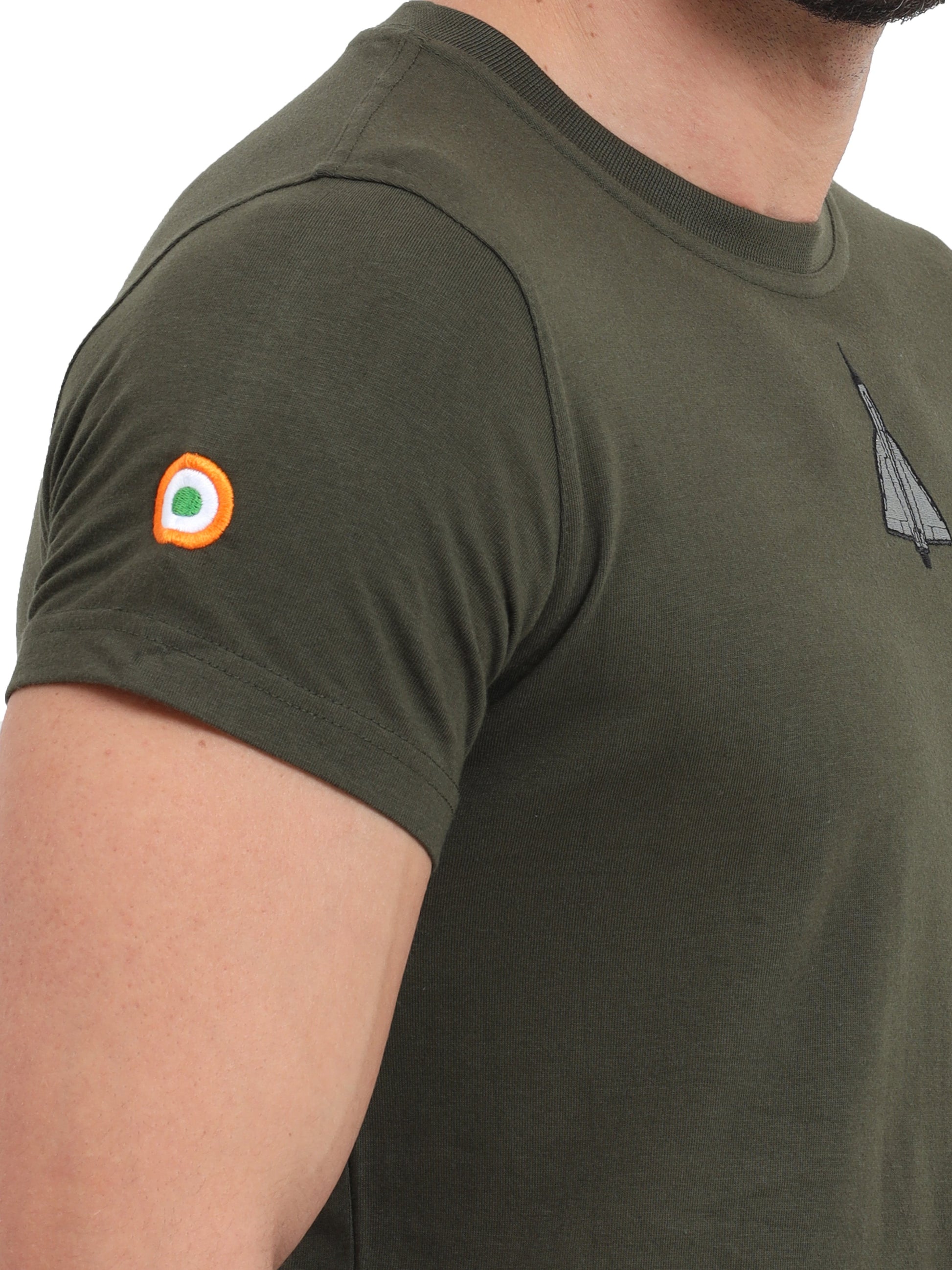 Aircraft Tejas Logo Cotton Round Neck T Shirt for men
