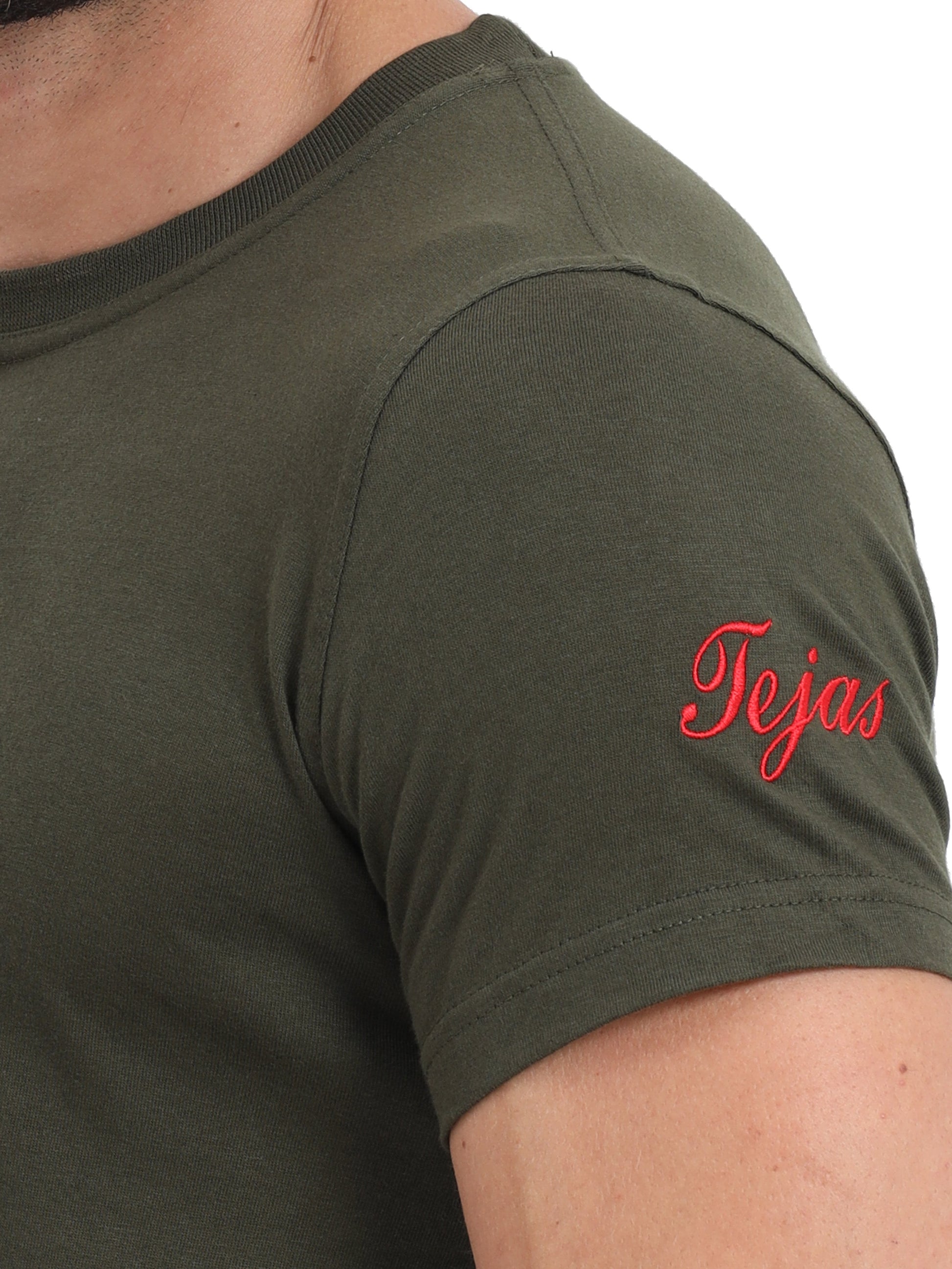 Aircraft Tejas Logo Cotton Round Neck T Shirt for men