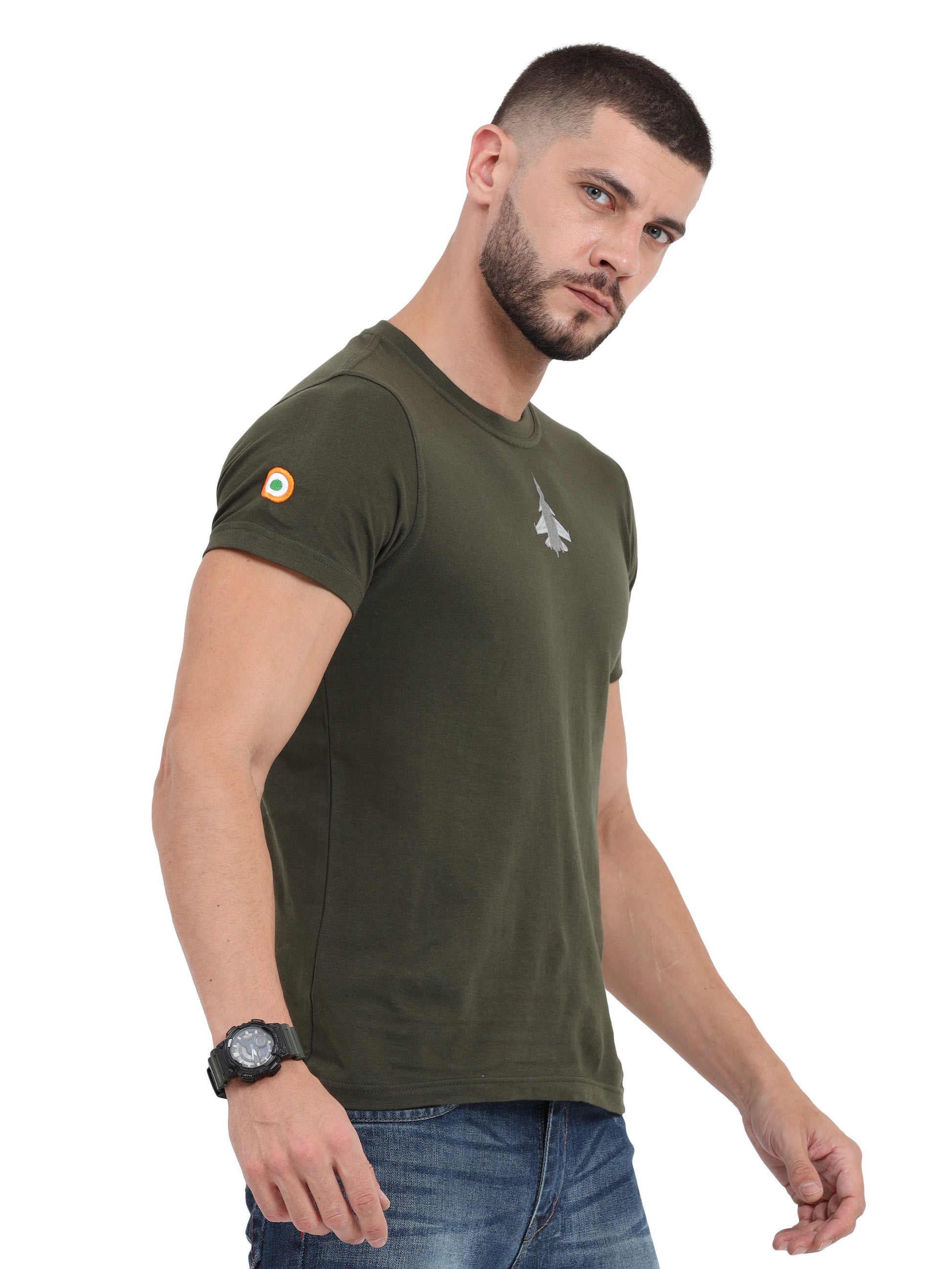 Round Neck Sukhoi Fighter Jet T Shirts for men