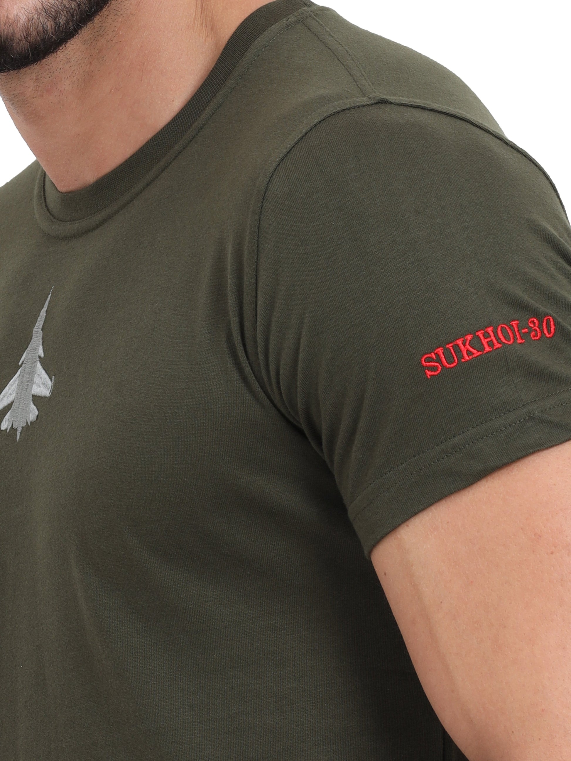 Round Neck Sukhoi Fighter Jet T Shirts for men