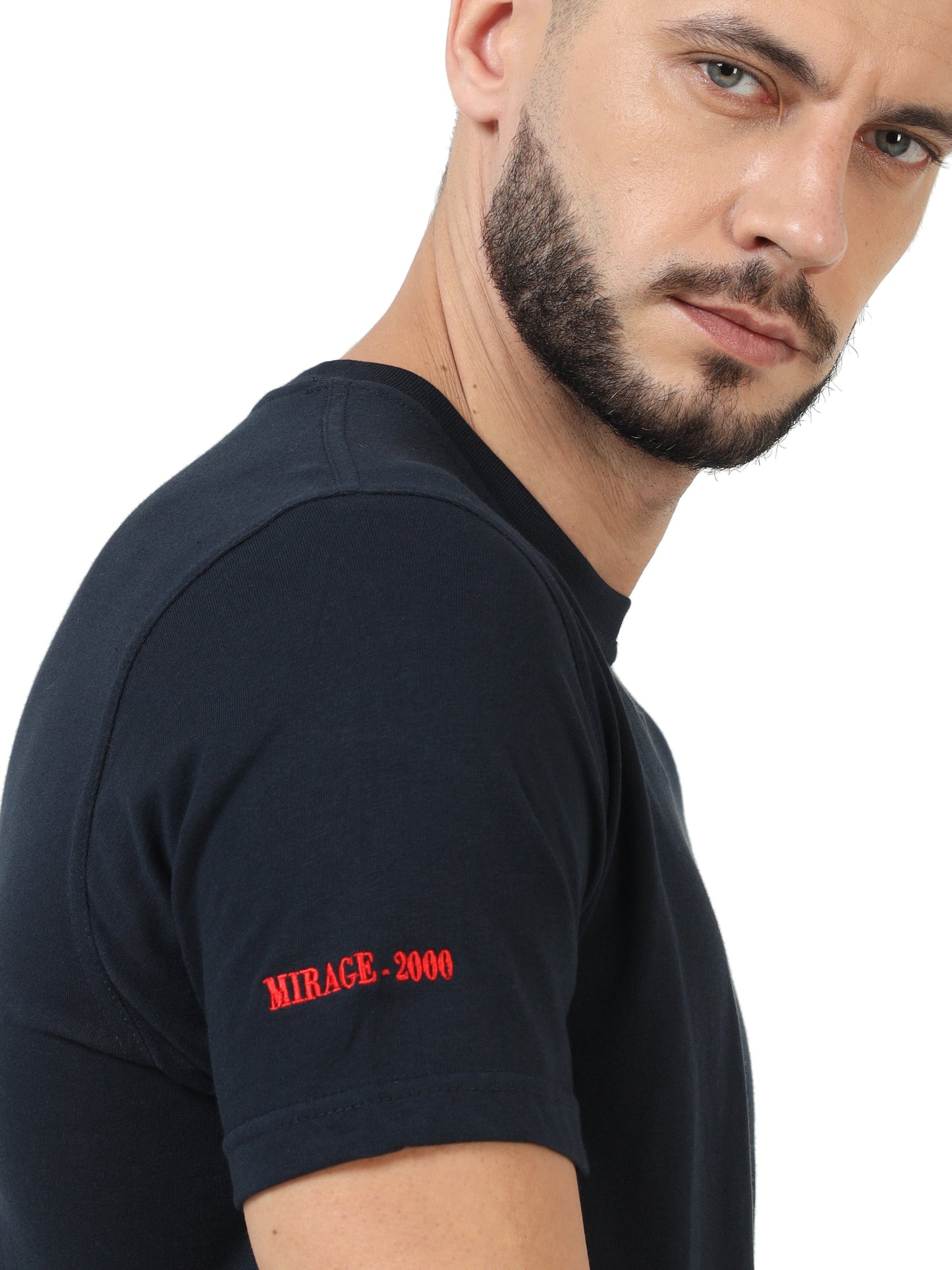 White Round Neck T Shirtof Mirage Jet for men