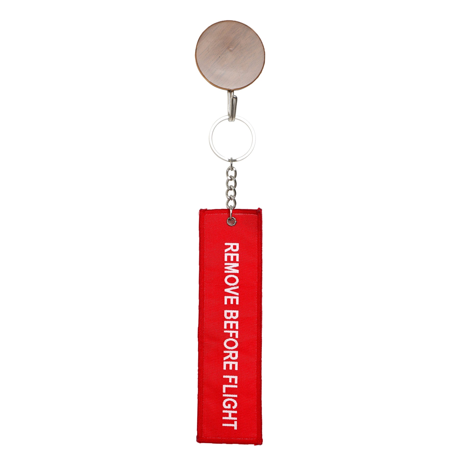 remove before flight fabric key chain