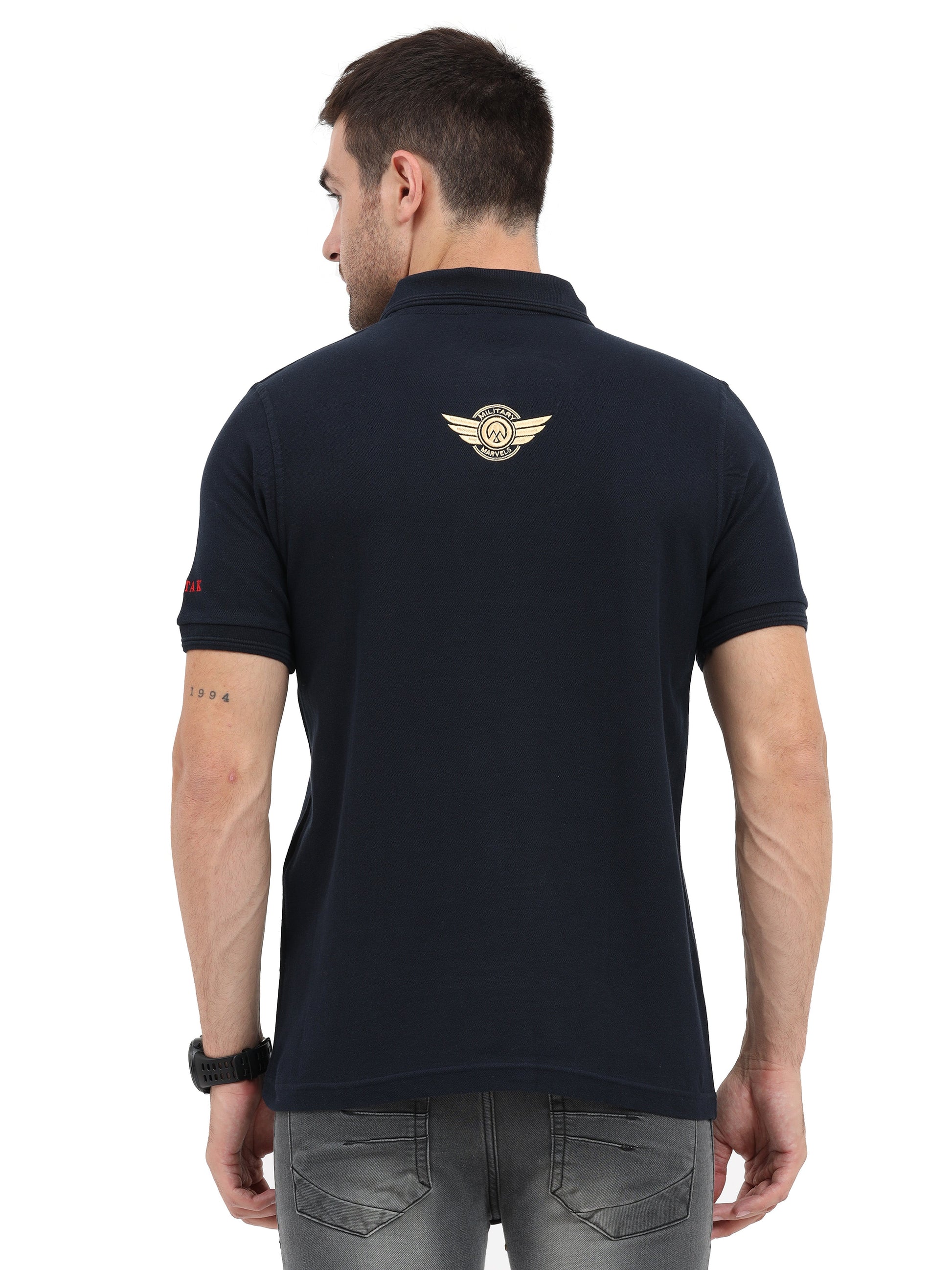 Mens T Shirt With Collar Chetak Helicopter for men