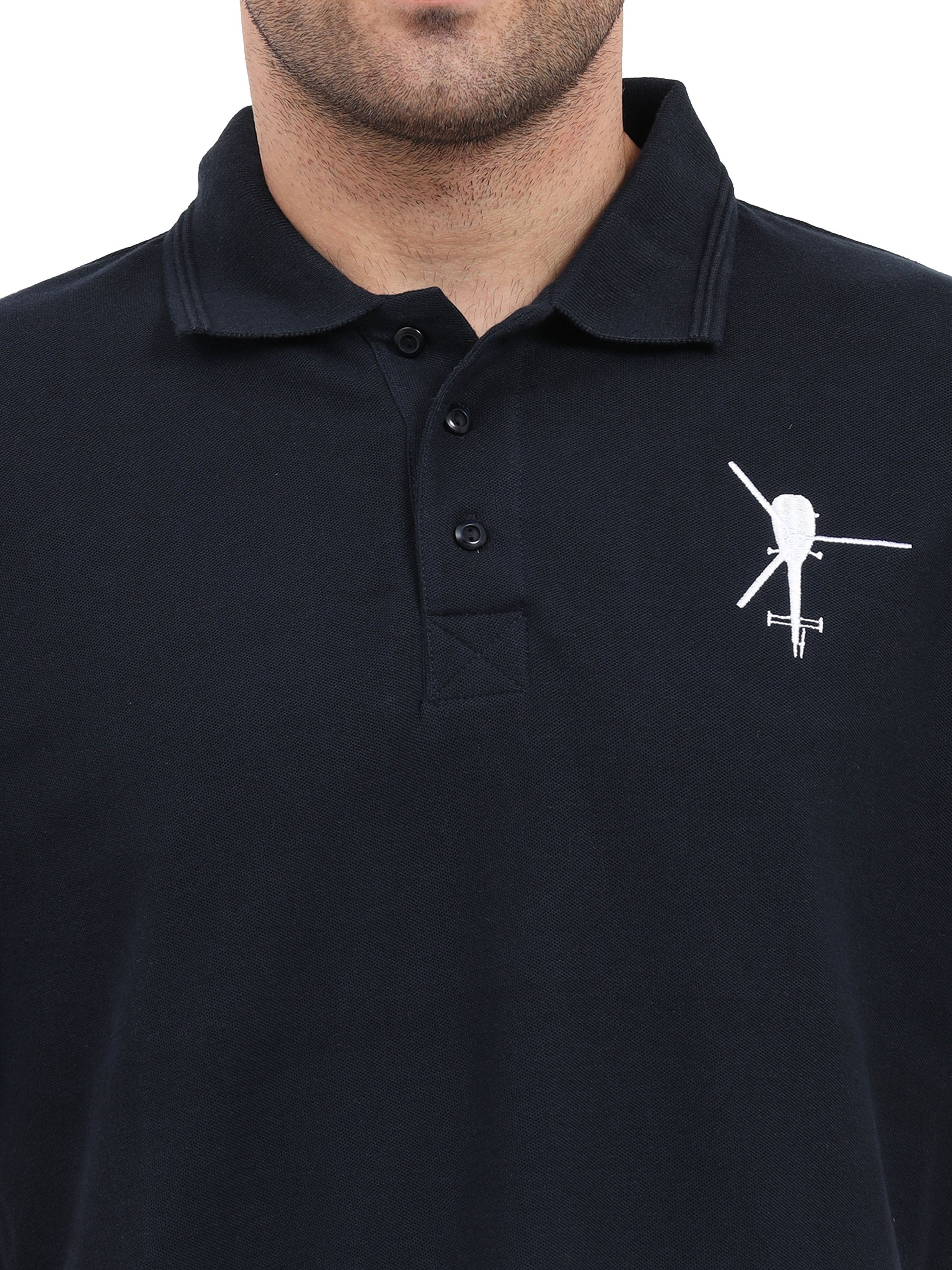 Mens T Shirt With Collar Chetak Helicopter for men