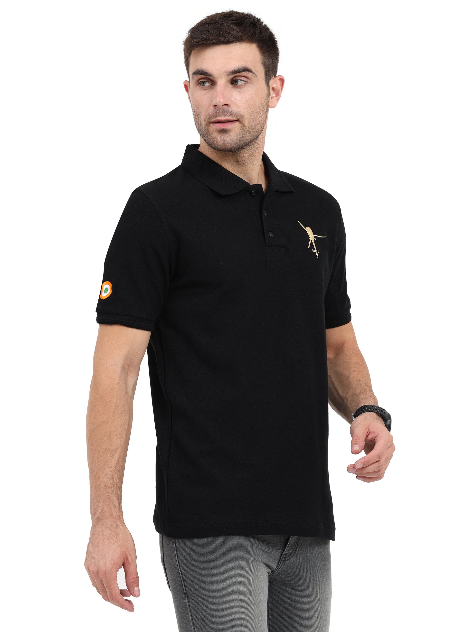 Mens T Shirt With Collar Chetak Helicopter for men