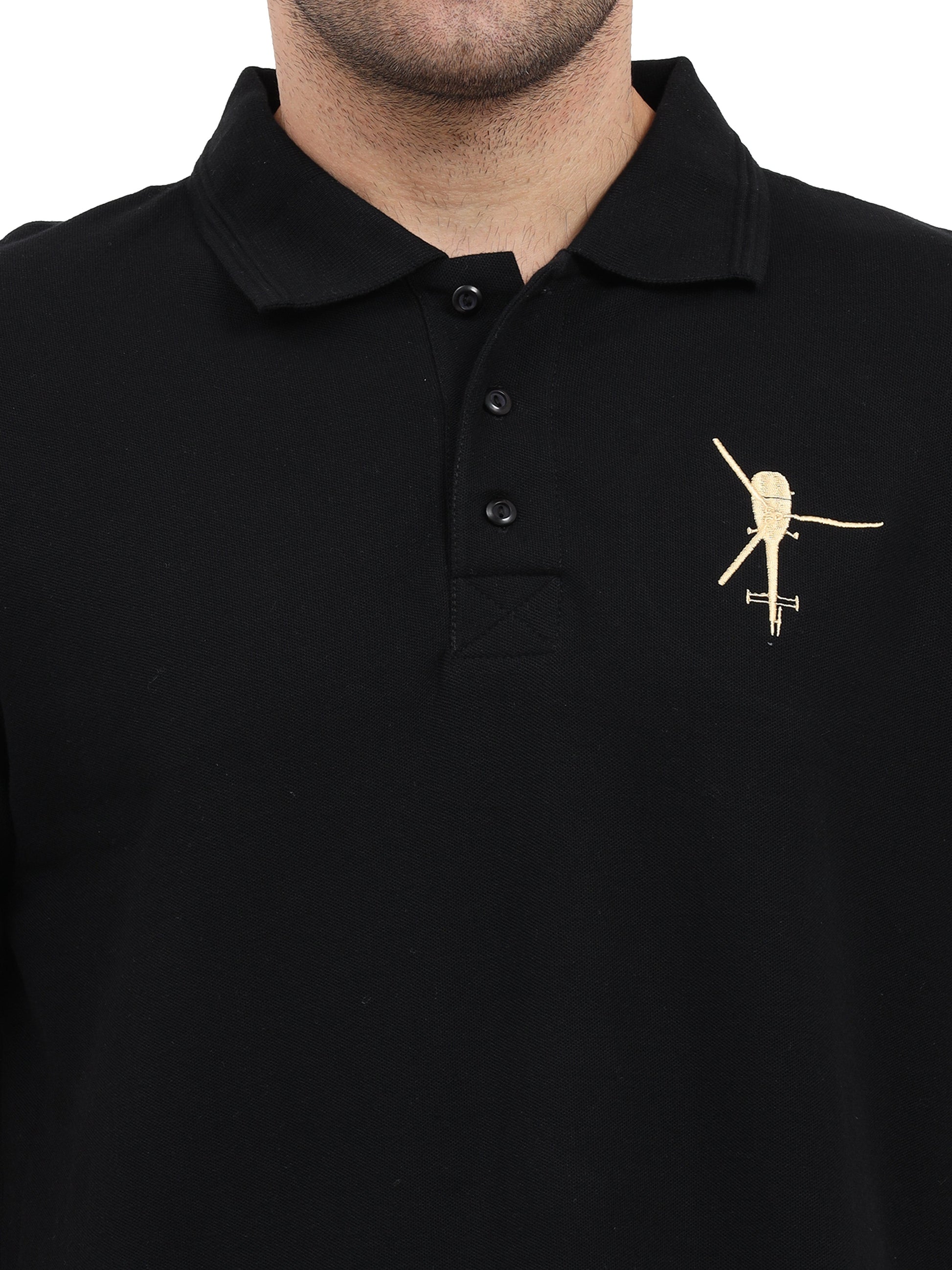 Mens T Shirt With Collar Chetak Helicopter for men