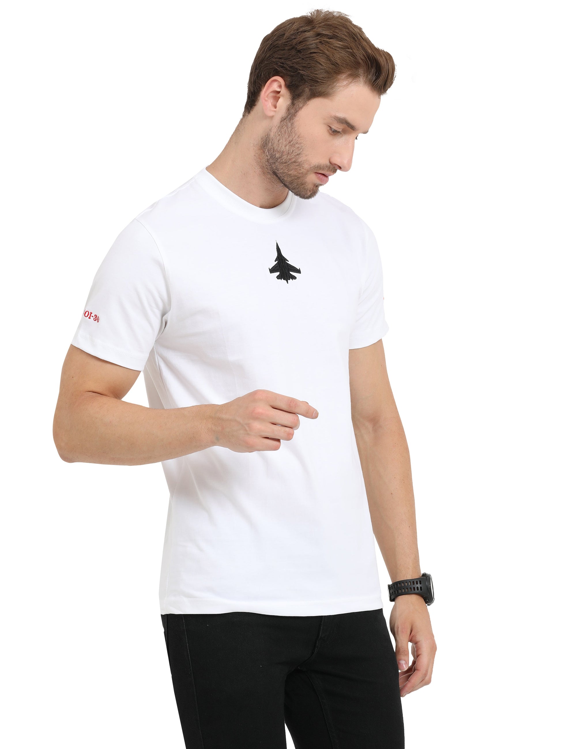 Round Neck Sukhoi Fighter Jet T Shirts for men