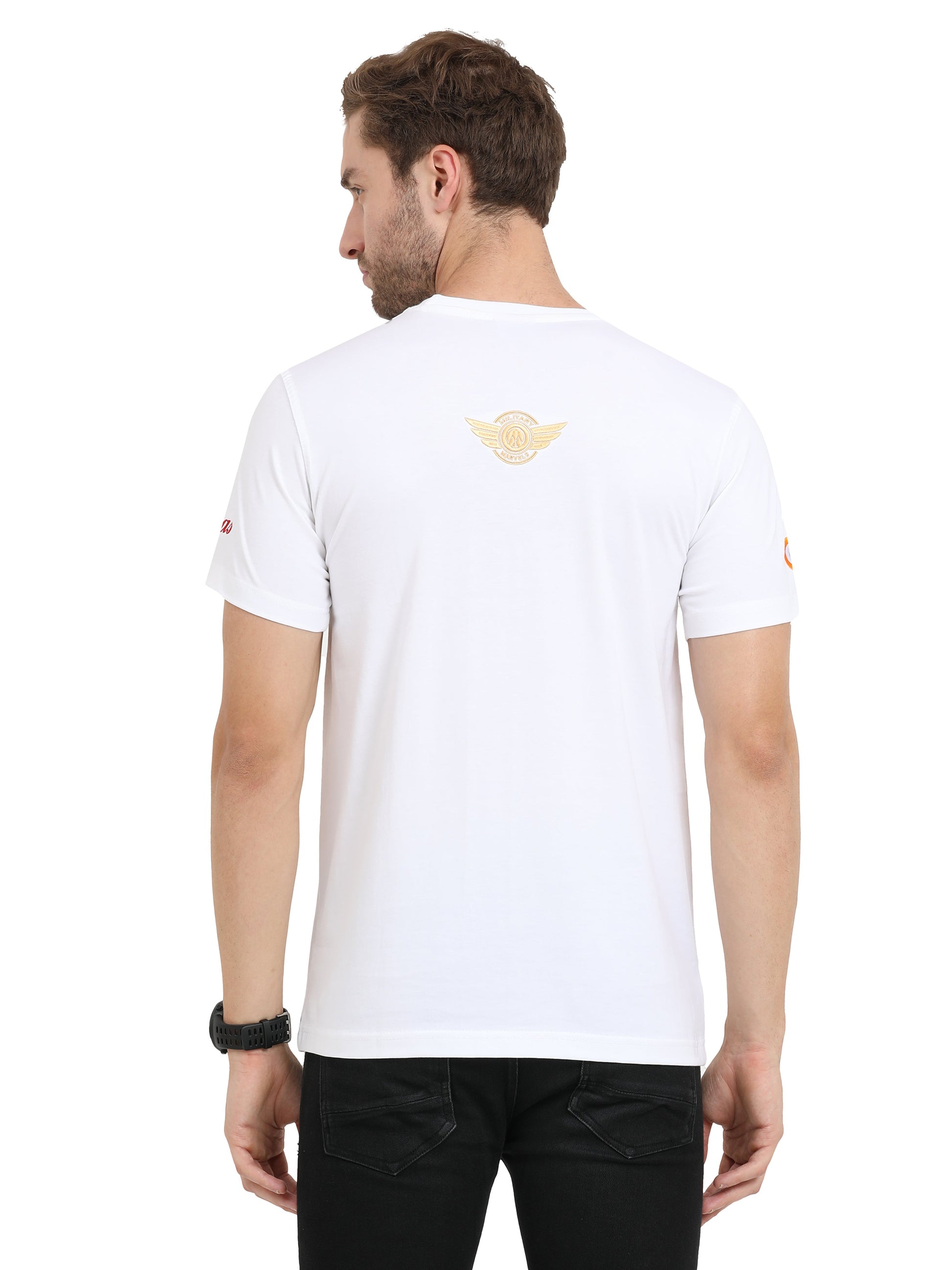 Aircraft Tejas Logo Cotton Round Neck T Shirt for men