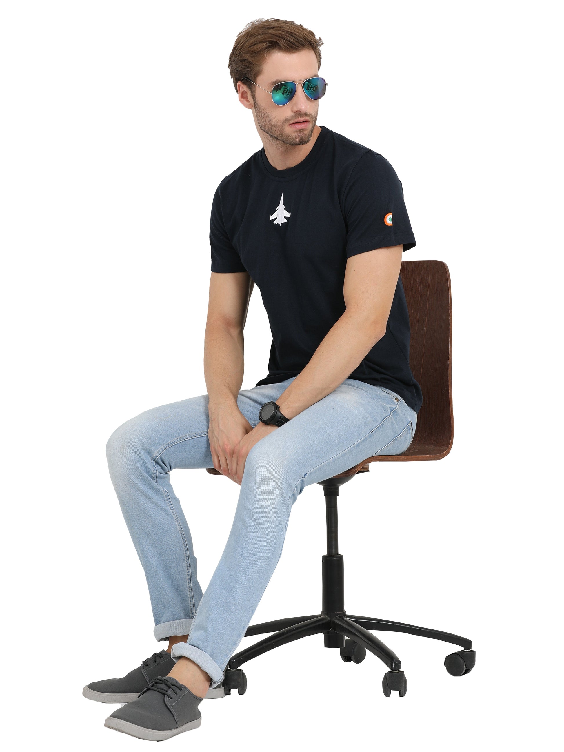 Round Neck Sukhoi Fighter Jet T Shirts for men