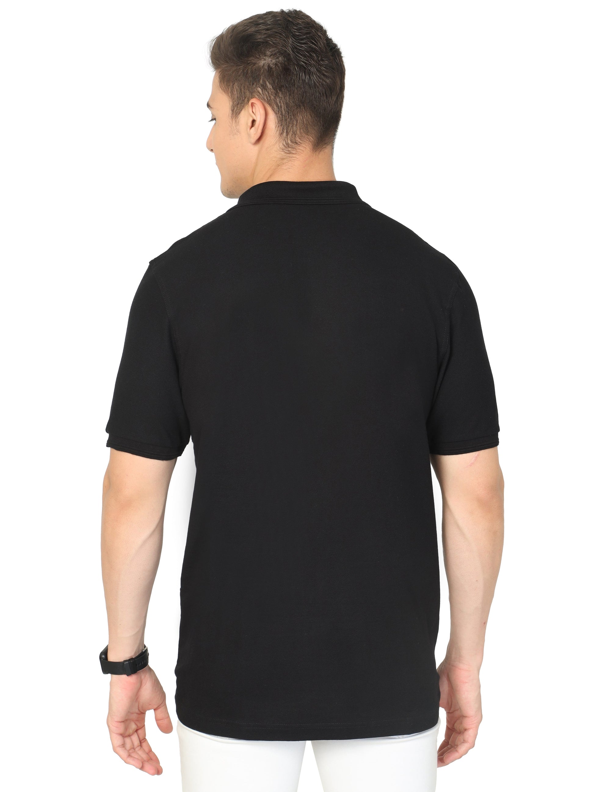 Black Collared Indian Army Tshirt for men