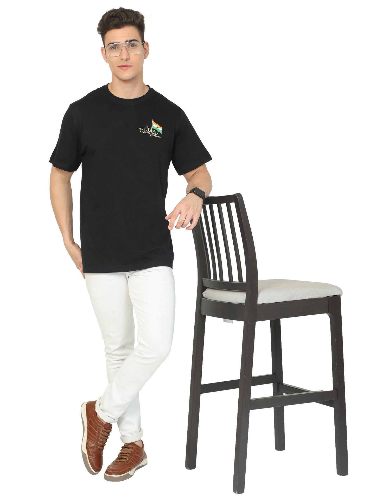 Black Kargil Tshirt 1999 We Forgot Round Neck for men
