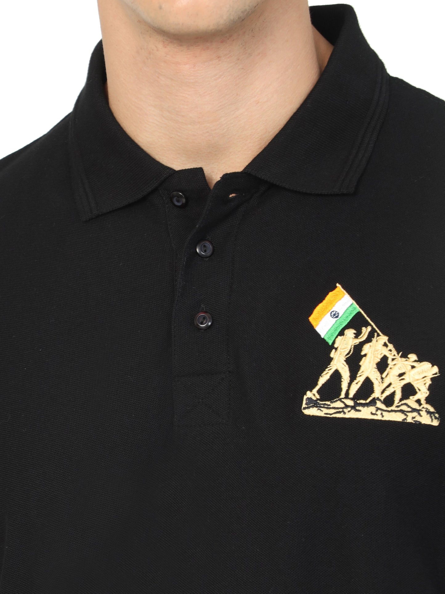 Soldier Army T Shirt Mens Black Indian Flag for men