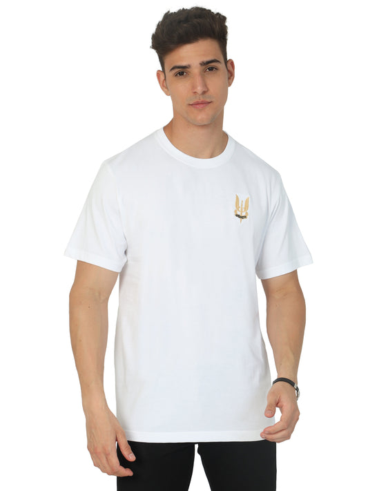 White Round Neck Balidan Army T Shirtonline for men