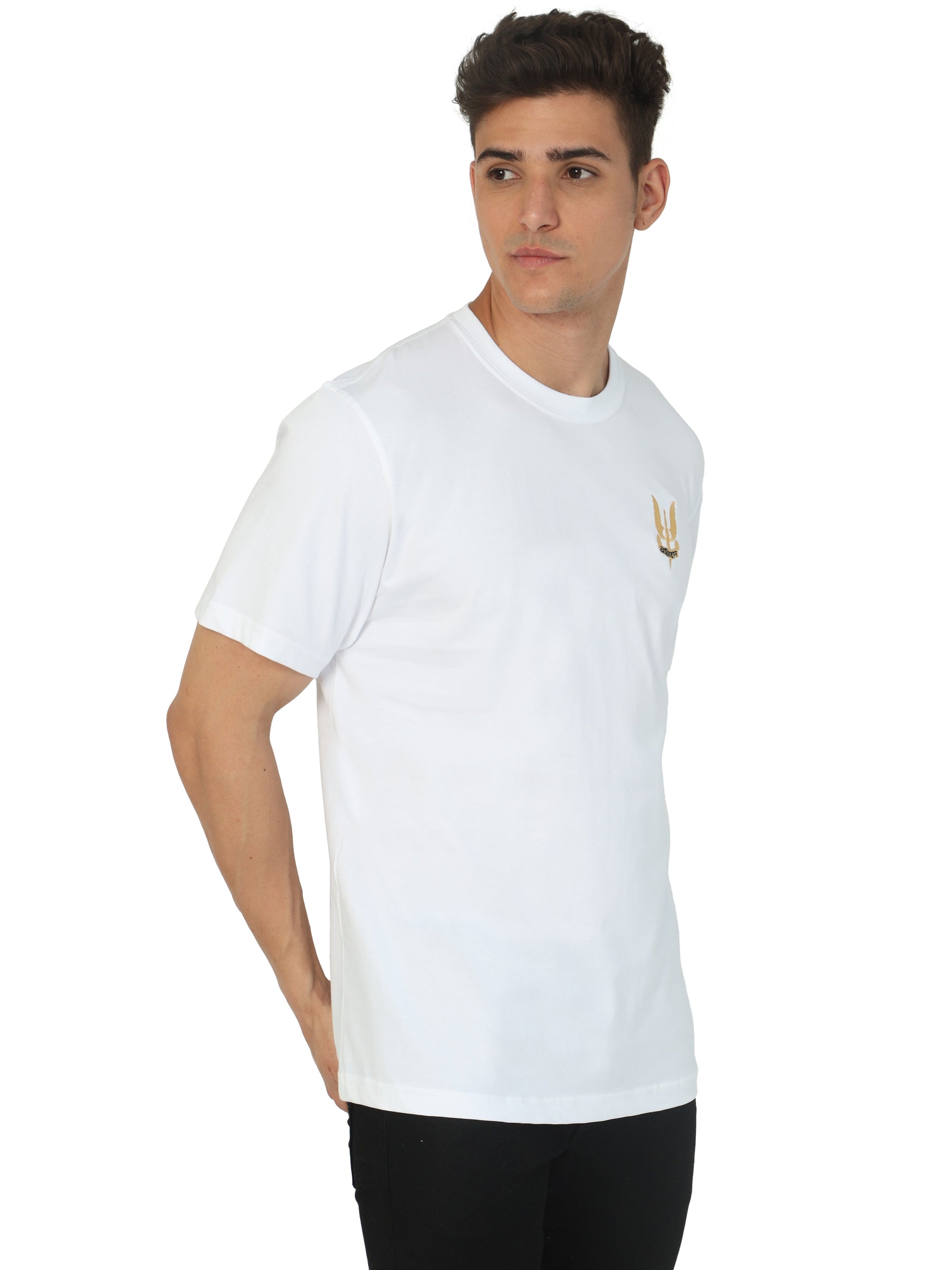 White Round Neck Balidan Army T Shirtonline for men