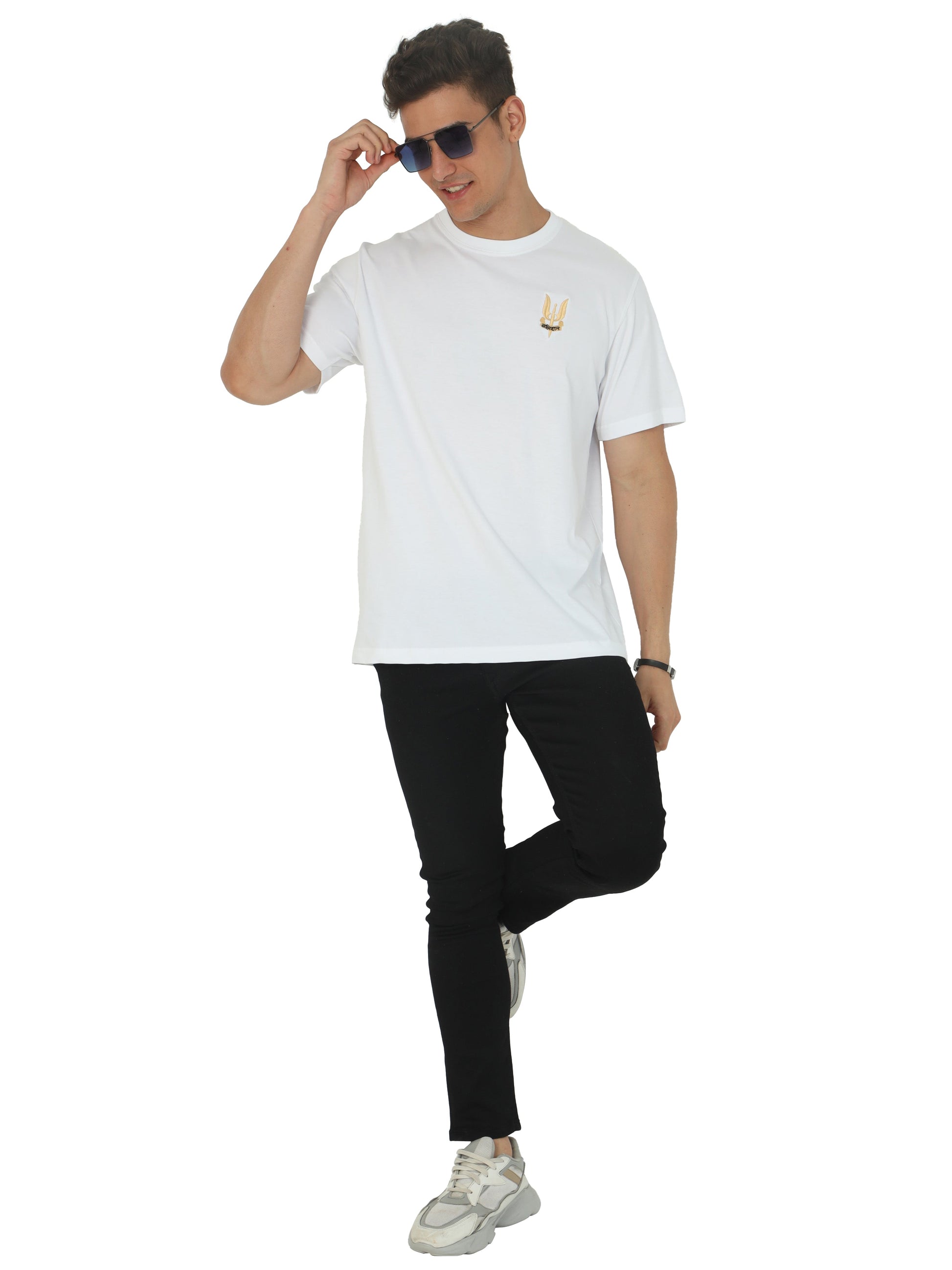 White Round Neck Balidan Army T Shirtonline for men