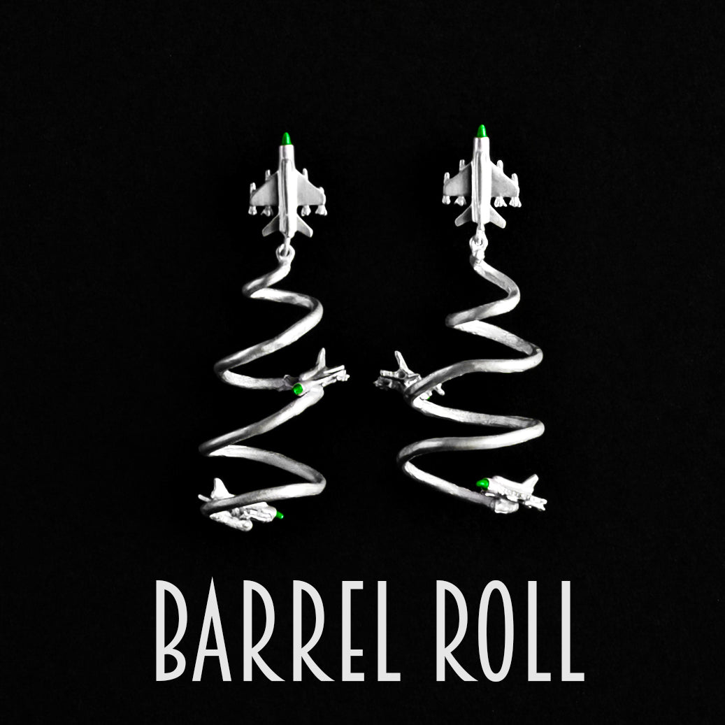 Mig 21 Barrel Roll Loop Earrings