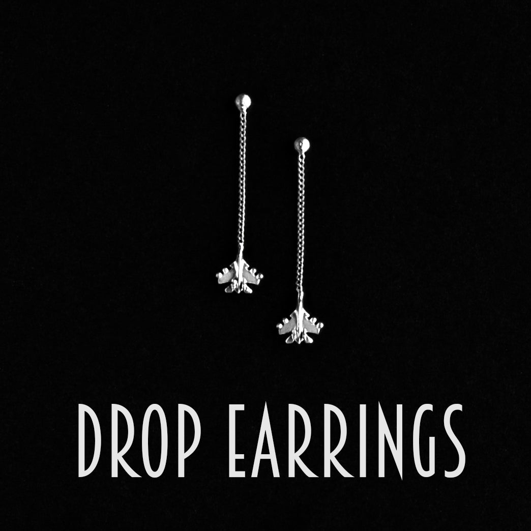Sukhoi 30 Themed Long Drop Earrings