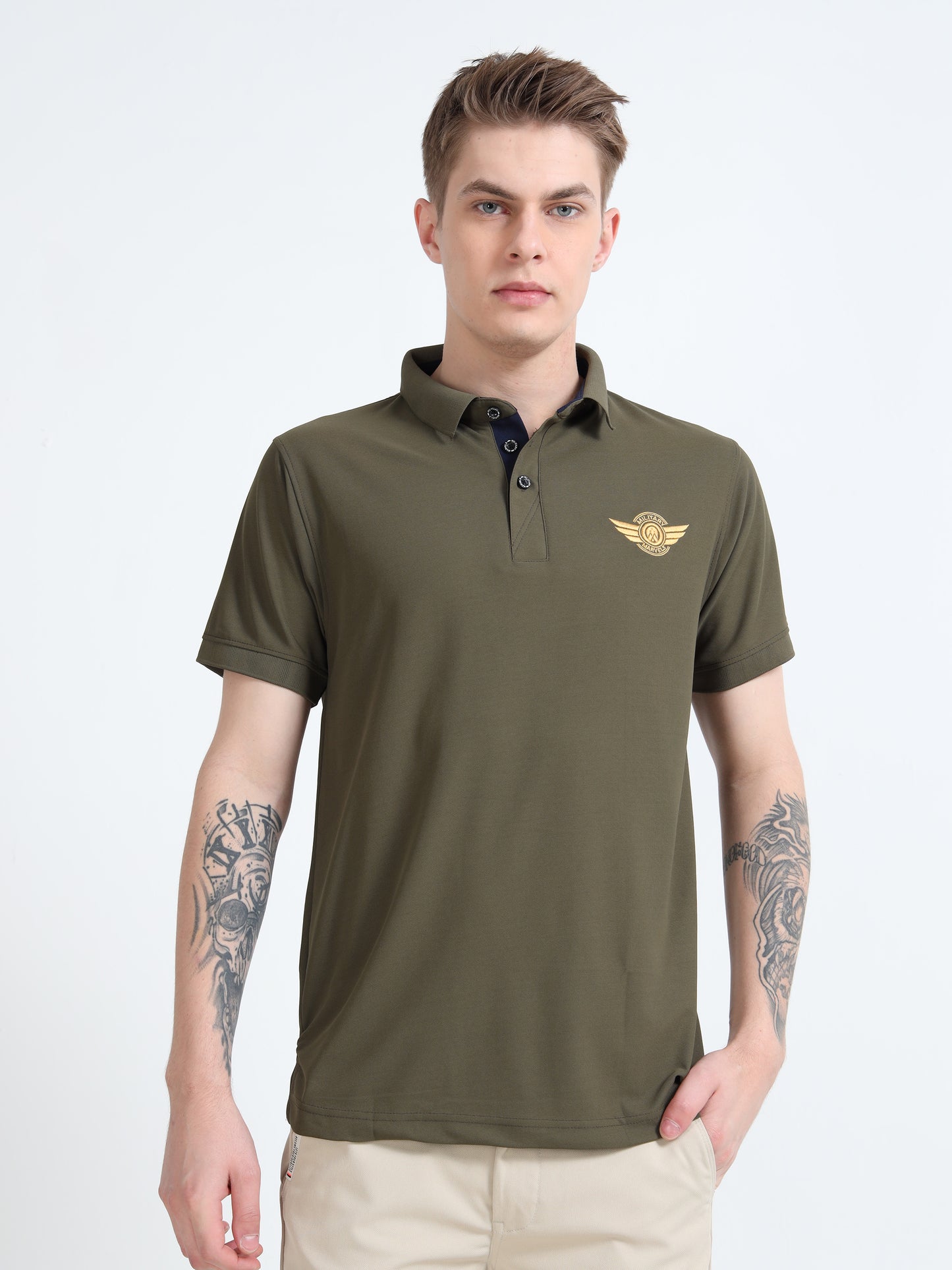 FIGHTER FIT | COLLARED T-SHIRT | OLIVE