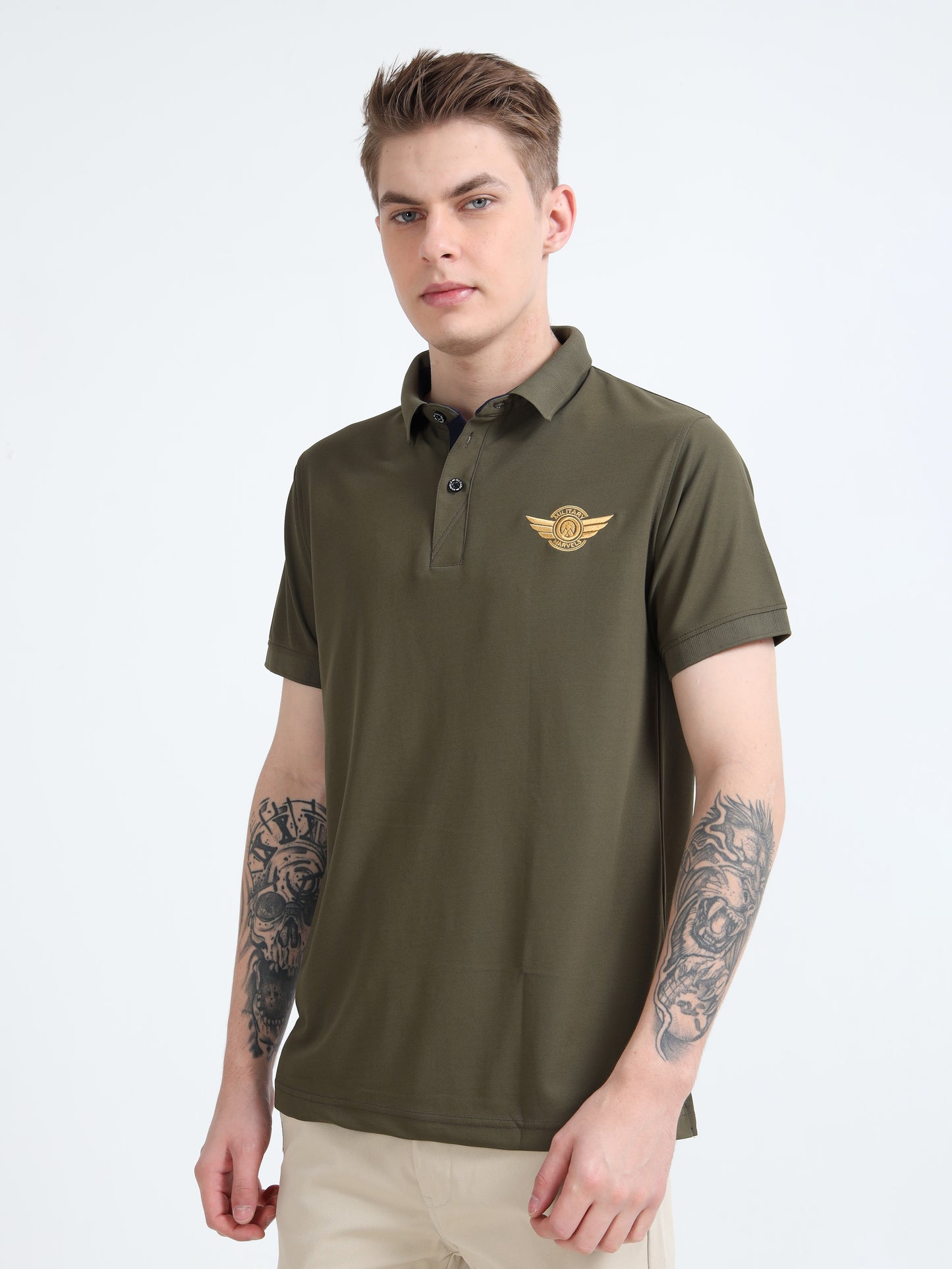 FIGHTER FIT | COLLARED T-SHIRT | OLIVE