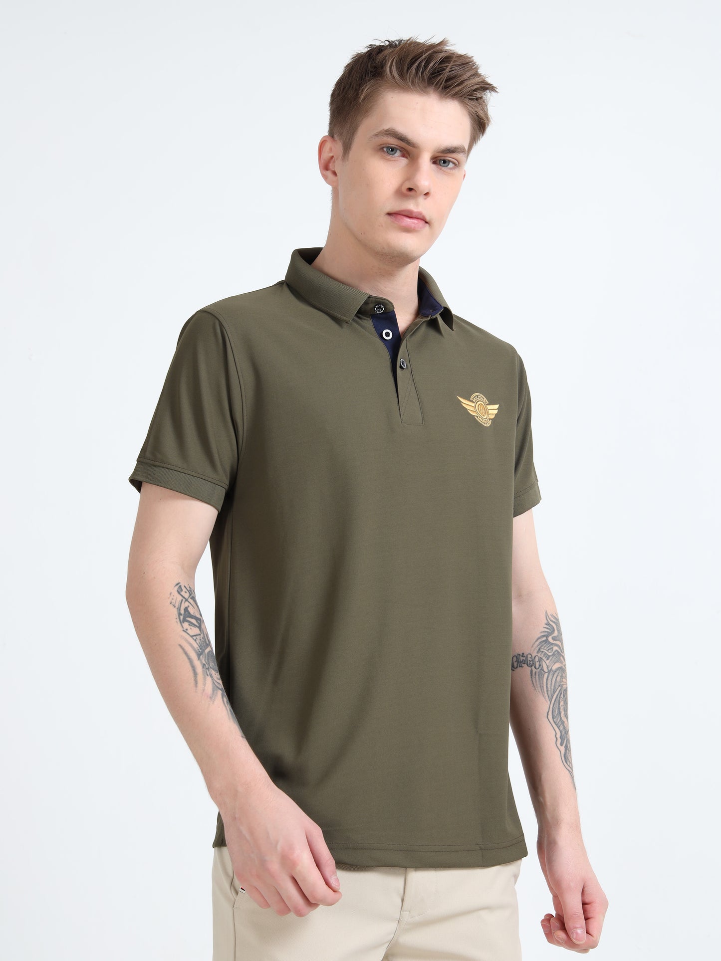 FIGHTER FIT | COLLARED T-SHIRT | OLIVE