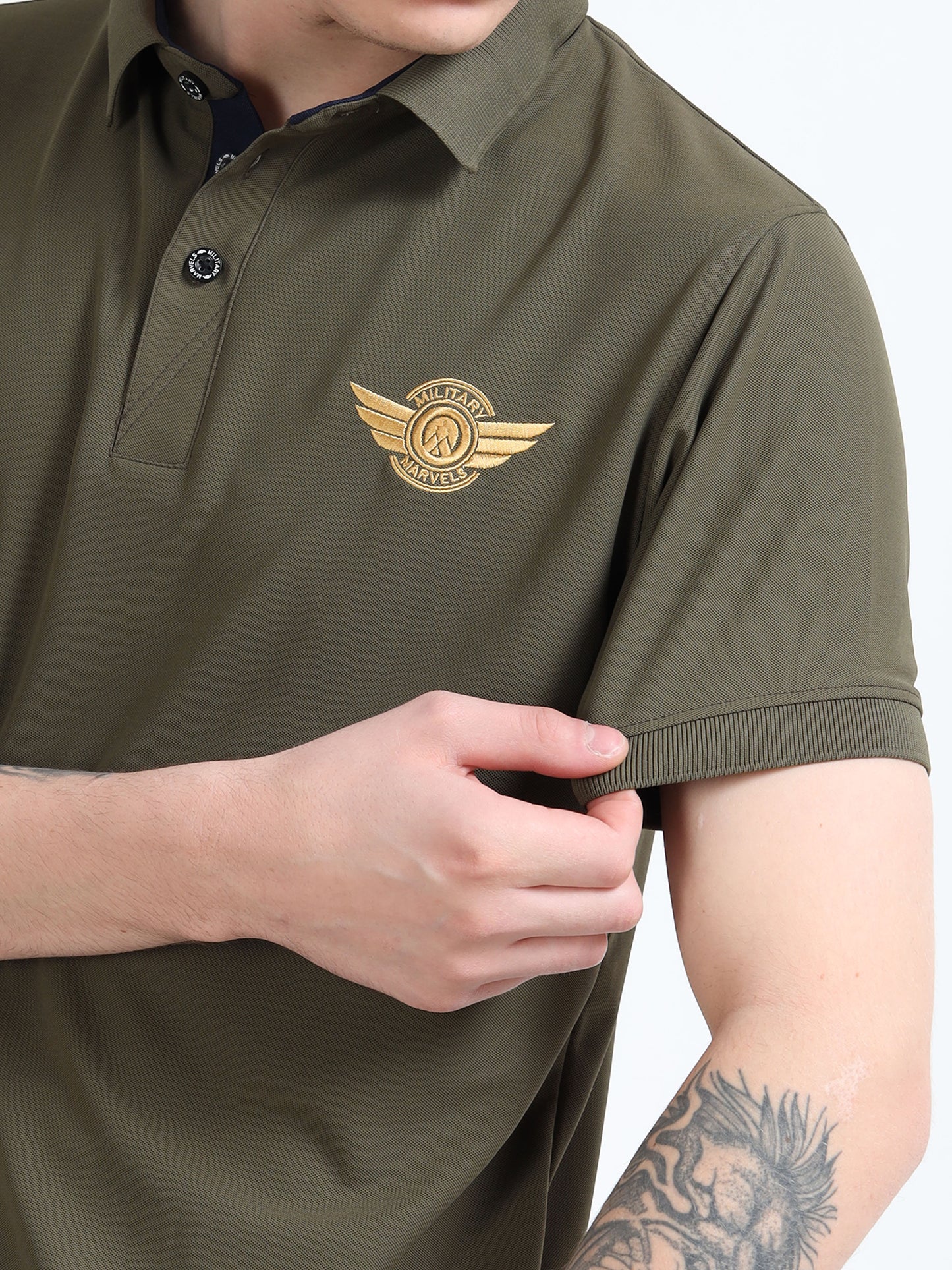 FIGHTER FIT | COLLARED T-SHIRT | OLIVE