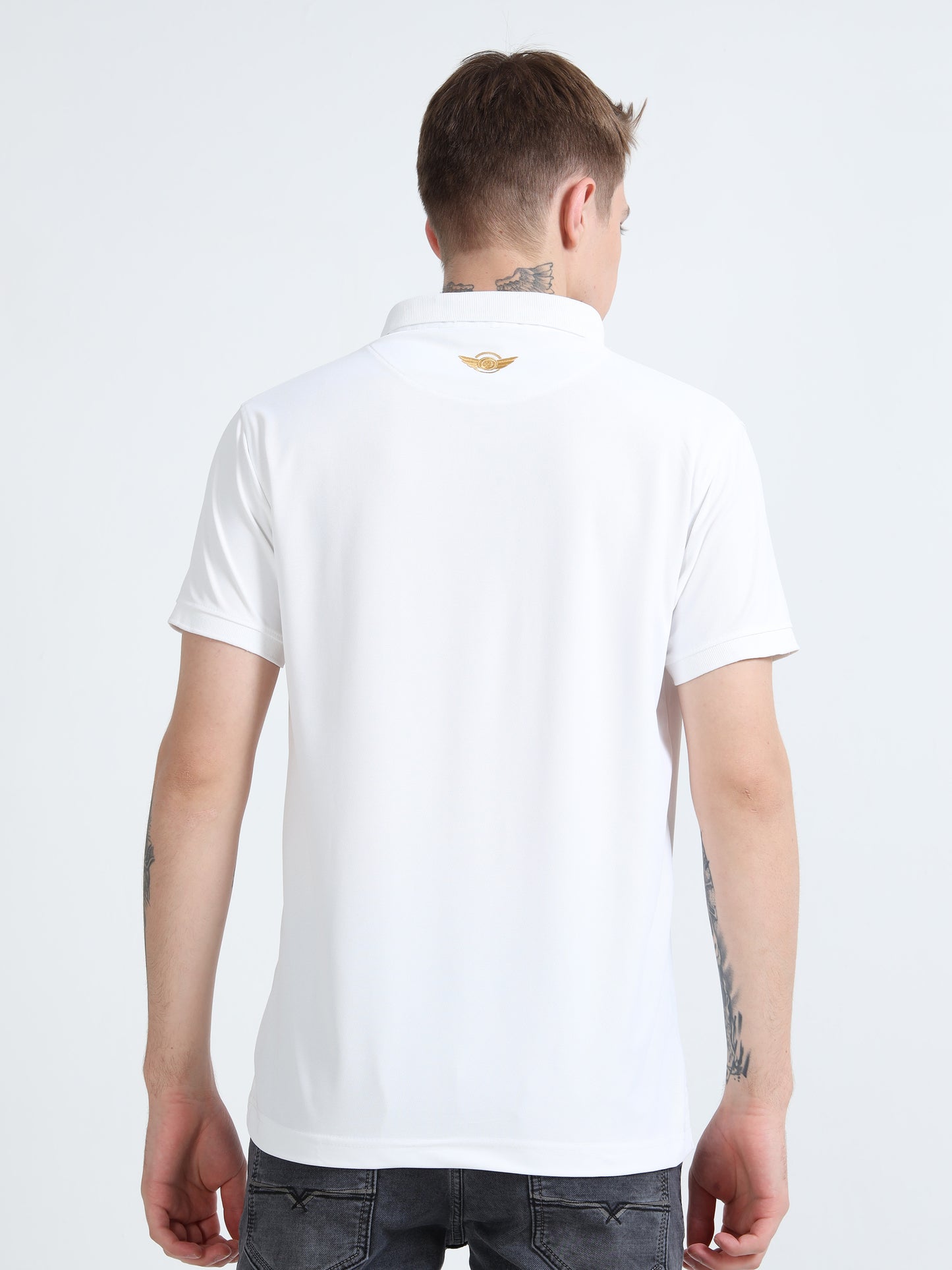 FIGHTER FIT | COLLARED T-SHIRT | WHITE