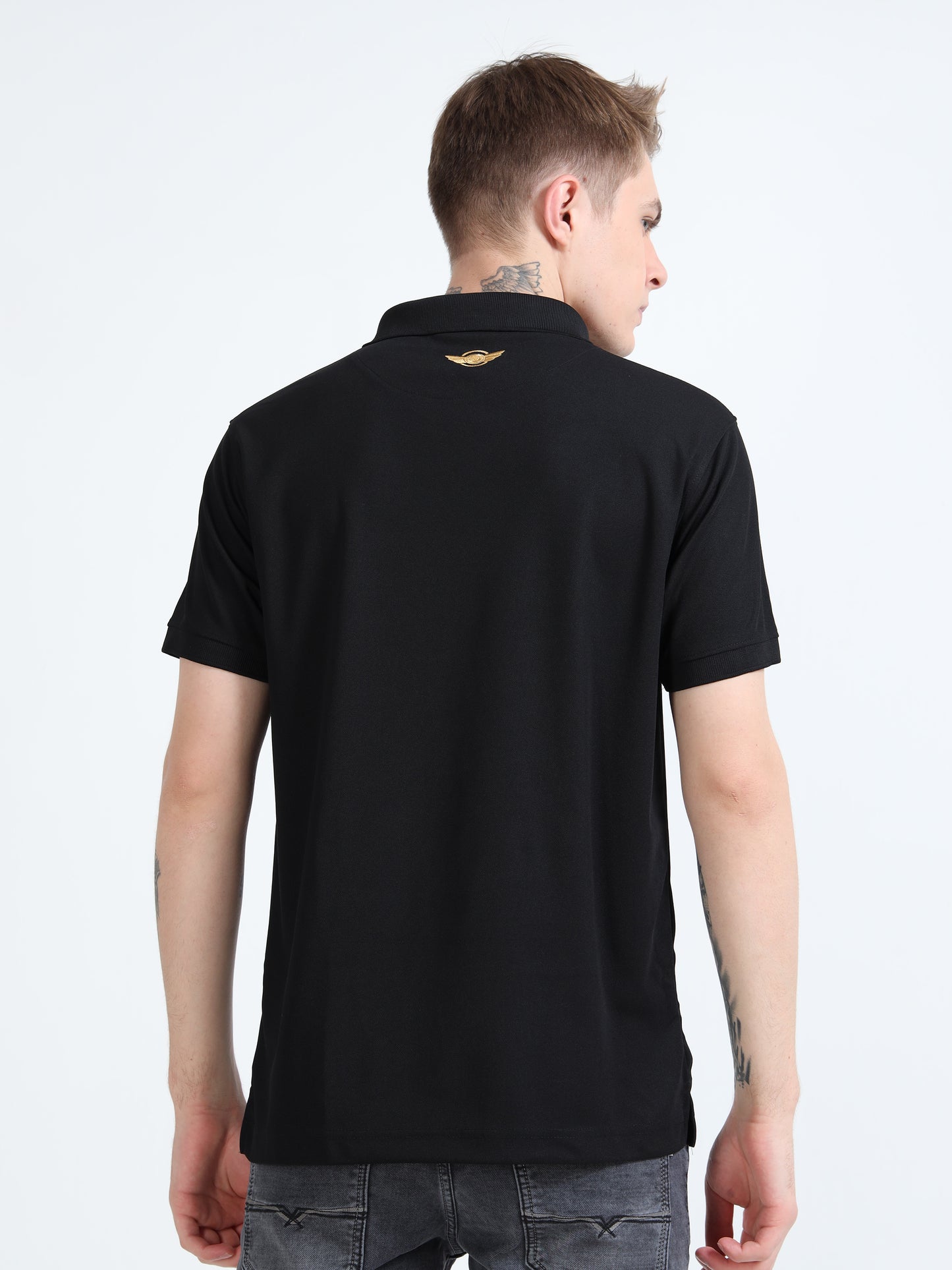 FIGHTER FIT | COLLARED T-SHIRT | BLACK