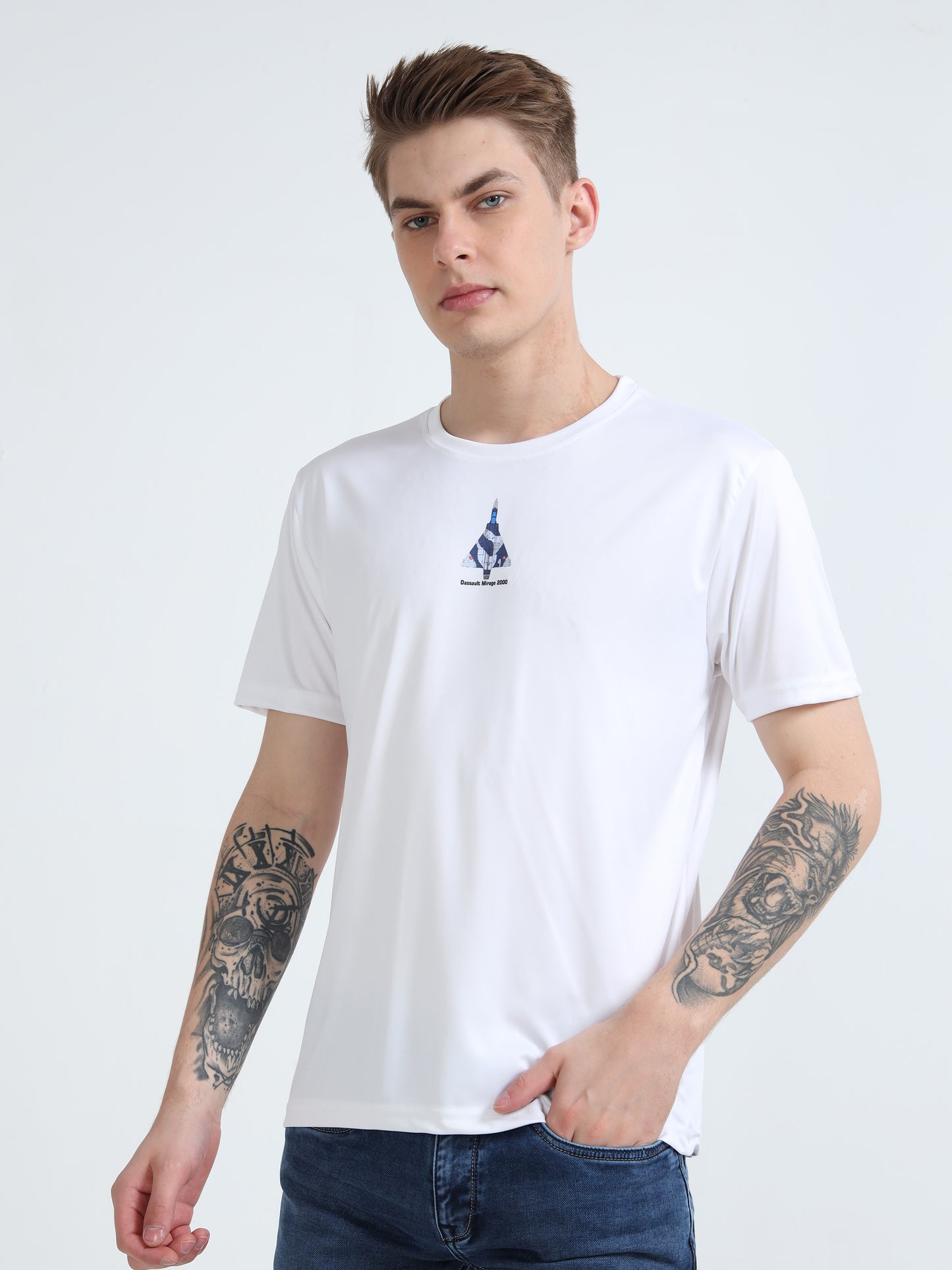 MIRAGE 2000 | COCKPIT CREW | ROUND NECK T-SHIRT | WHITE