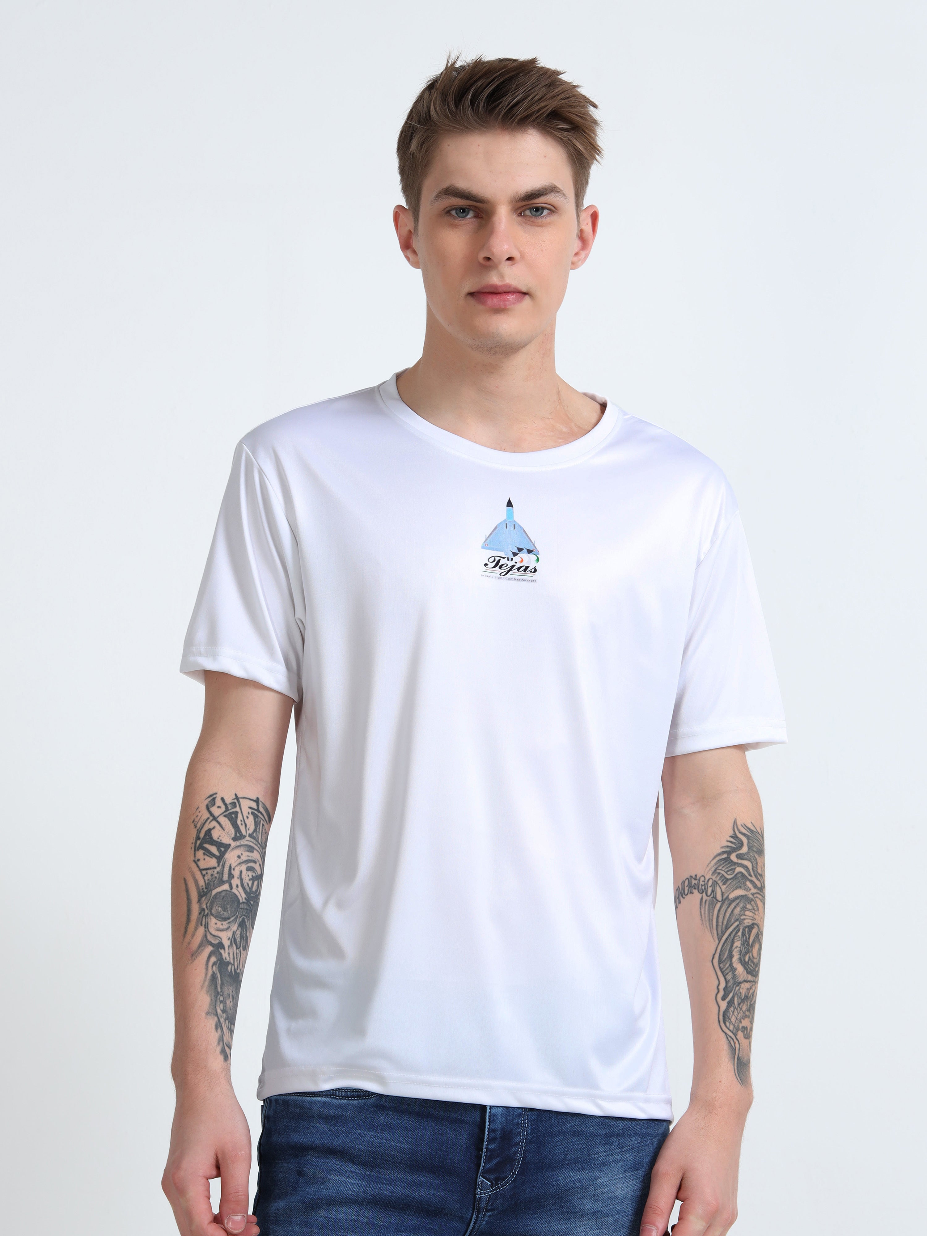 TEJAS | COCKPIT CREW | ROUND NECK T-SHIRT | WHITE