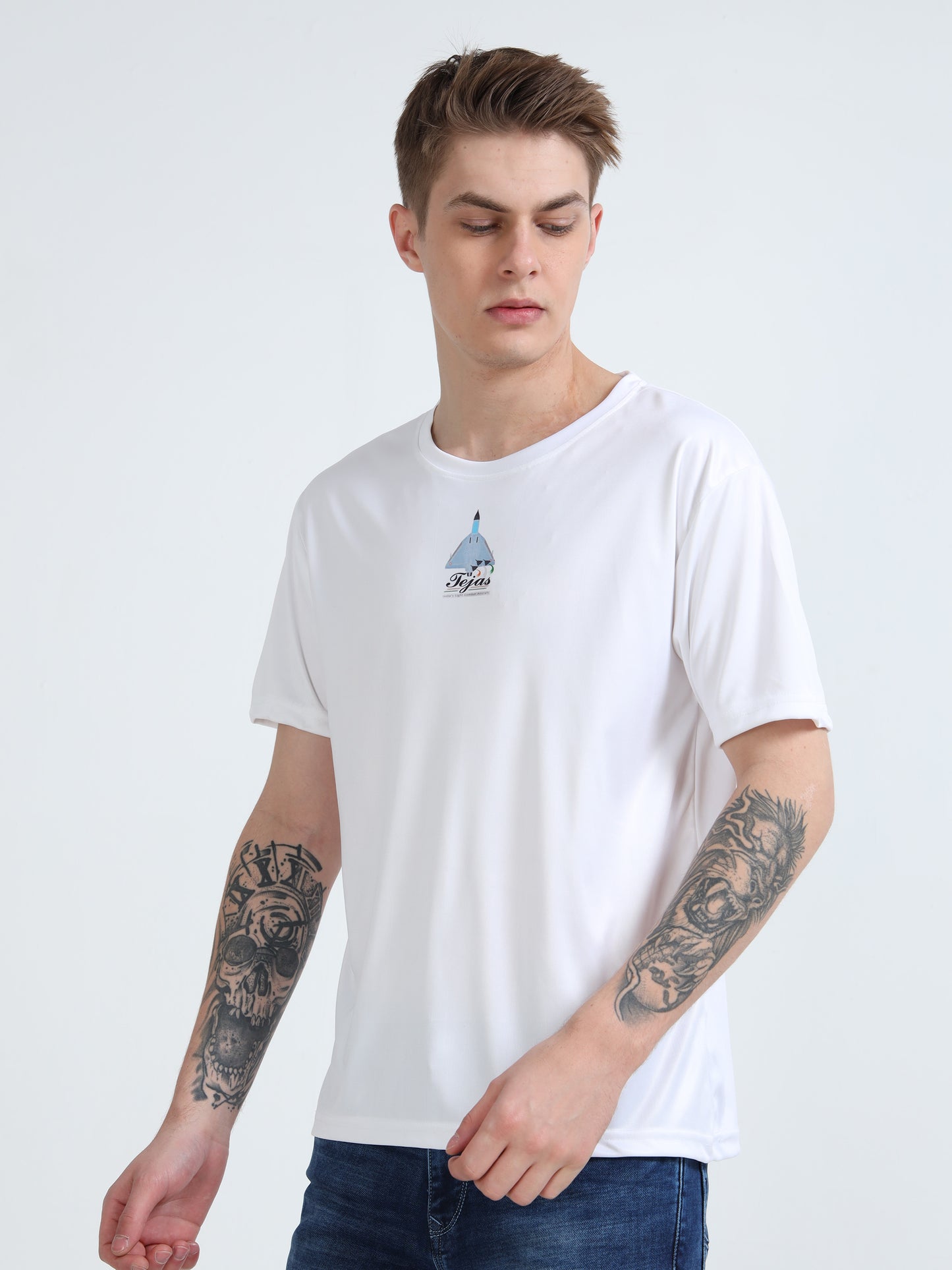 TEJAS | COCKPIT CREW | ROUND NECK T-SHIRT | WHITE