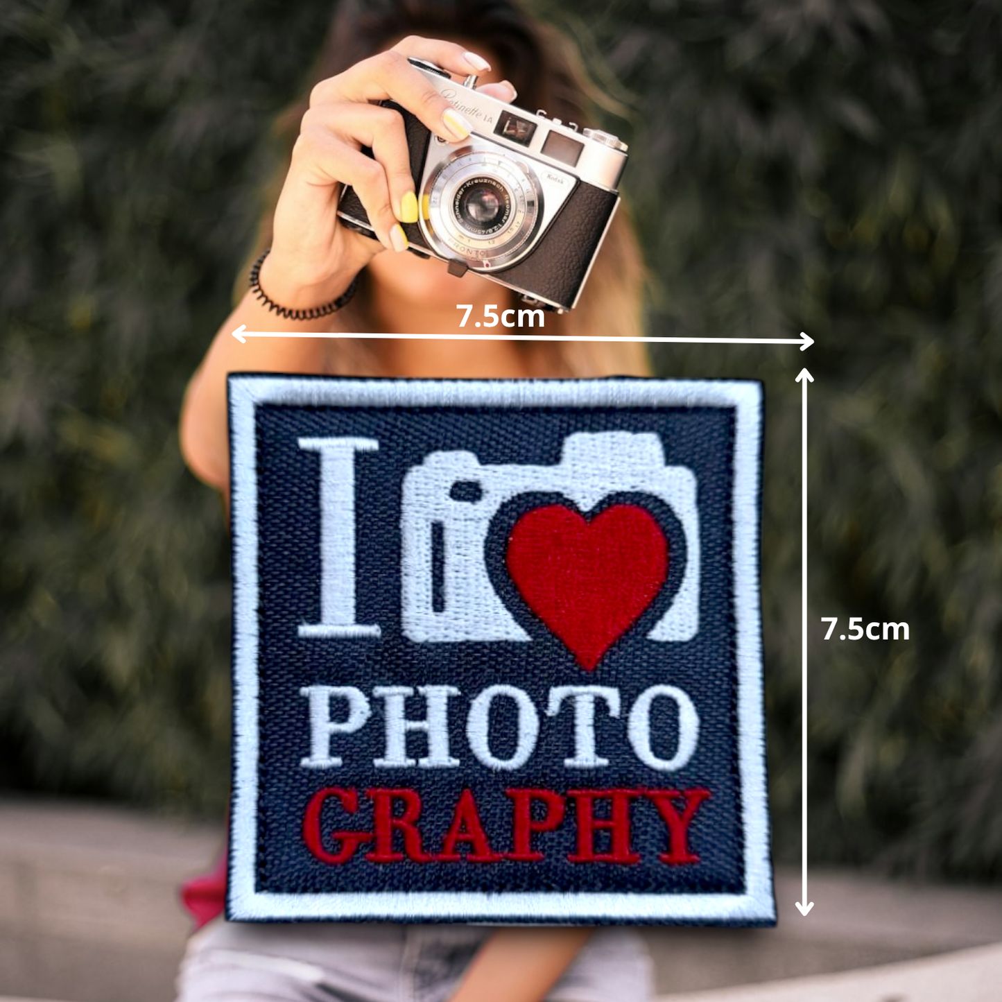 I LOVE PHOTOGRAPHY | EMBROIDERED | WITH VELCRO PATCH